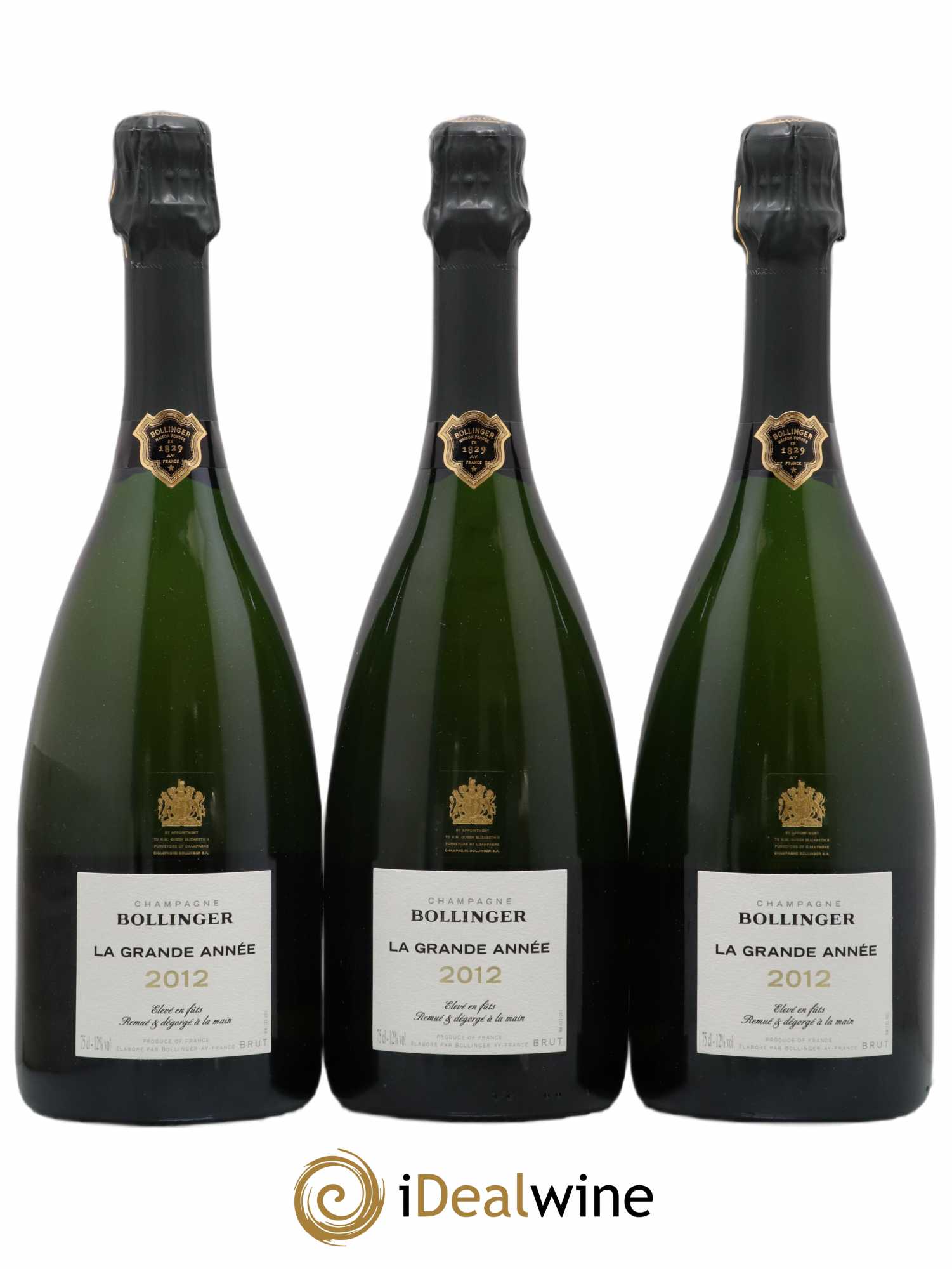 Grande Année Brut Bollinger 2012 - Lot of 3 bottles - 0