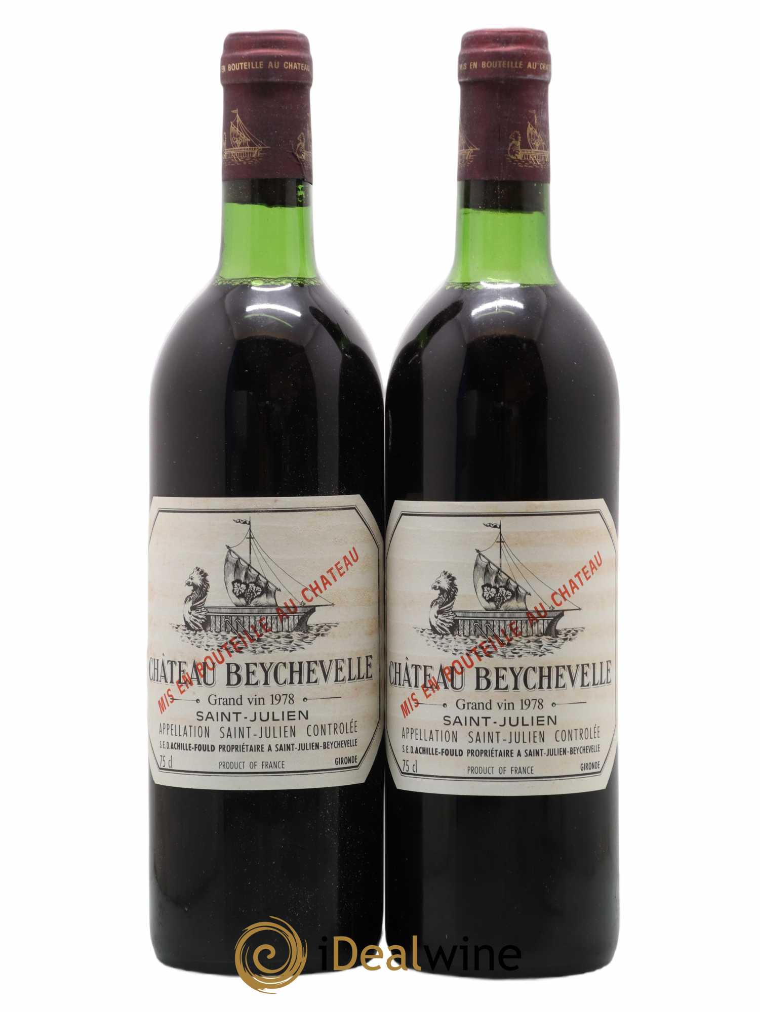 Château Beychevelle 4ème Grand Cru Classé 1978 - Lot de 2 bouteilles - 0