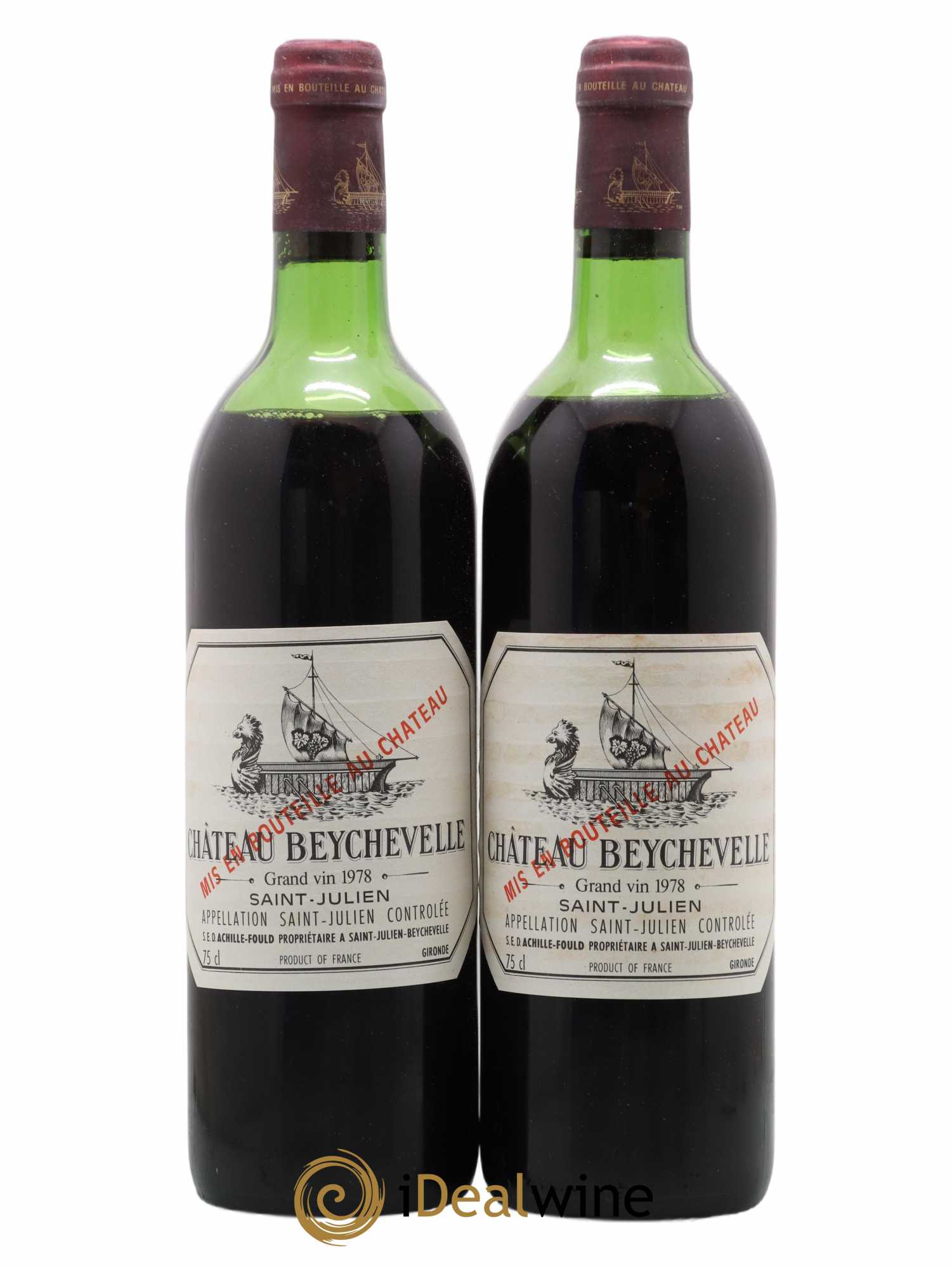 Château Beychevelle 4ème Grand Cru Classé 1978 - Lot of 2 bottles - 0