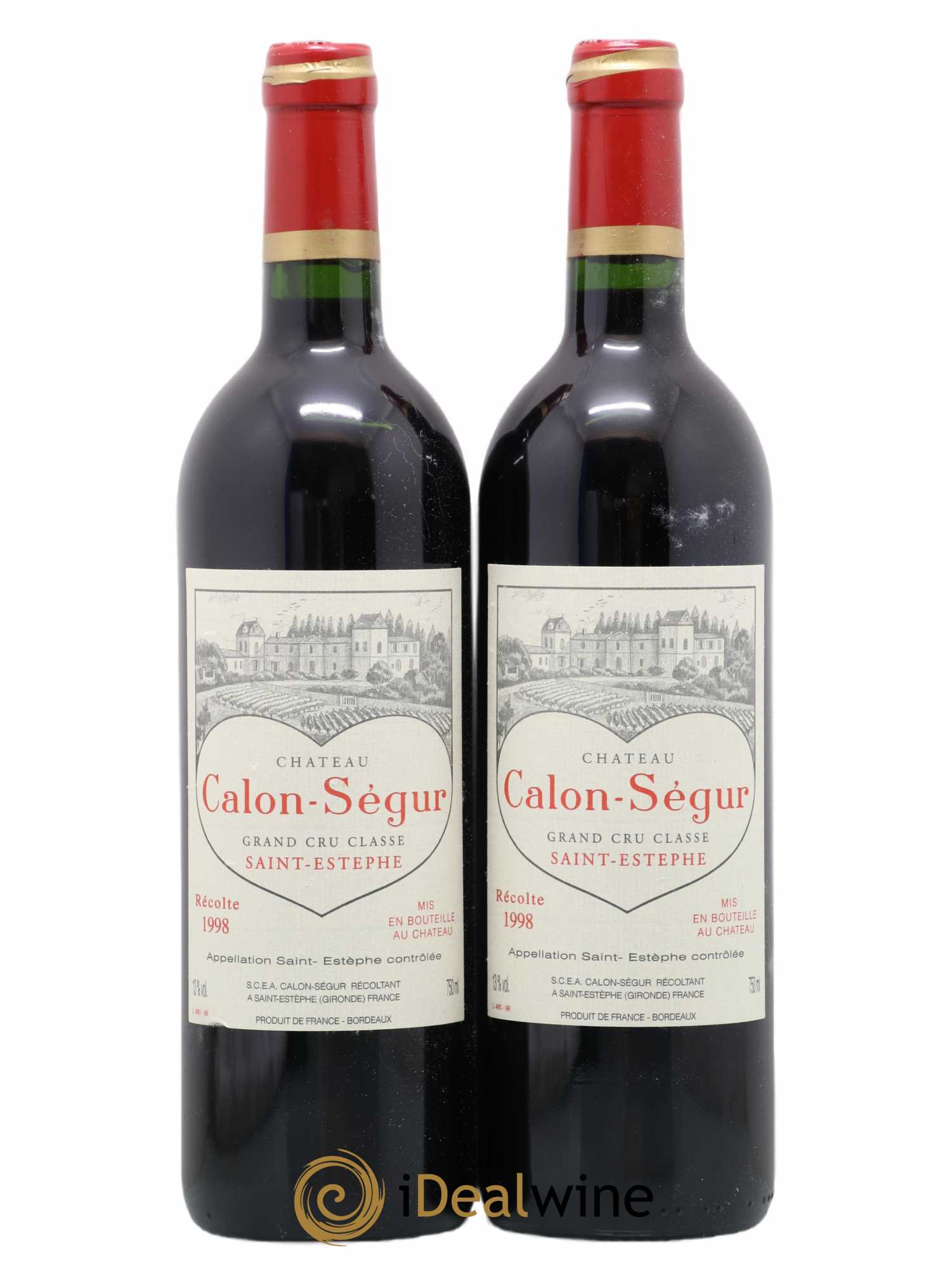 Château Calon Ségur 3ème Grand Cru Classé 1998 - Lot of 2 bottles - 0