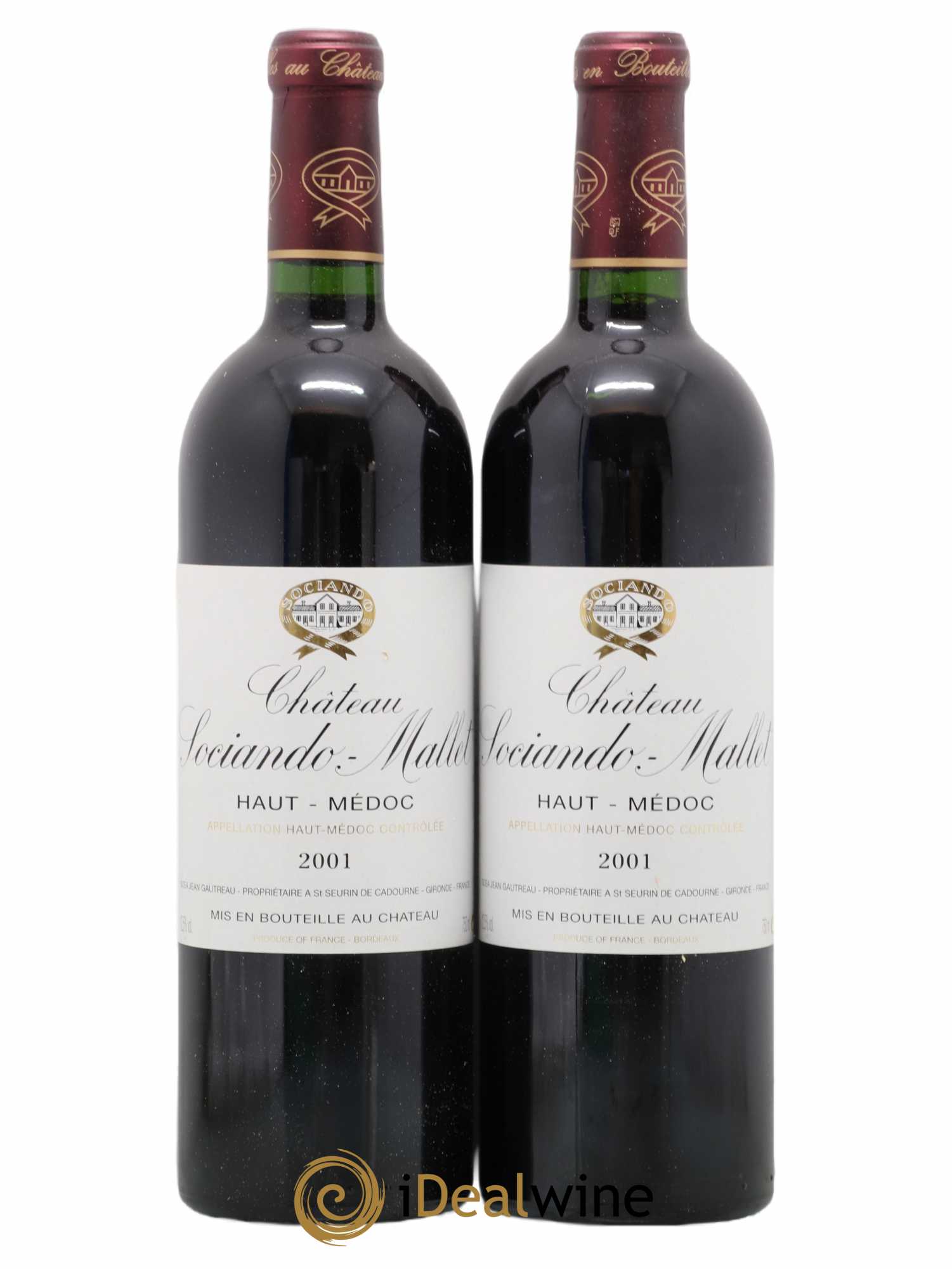 Château Sociando Mallet 2001 - Lot de 2 bouteilles - 0