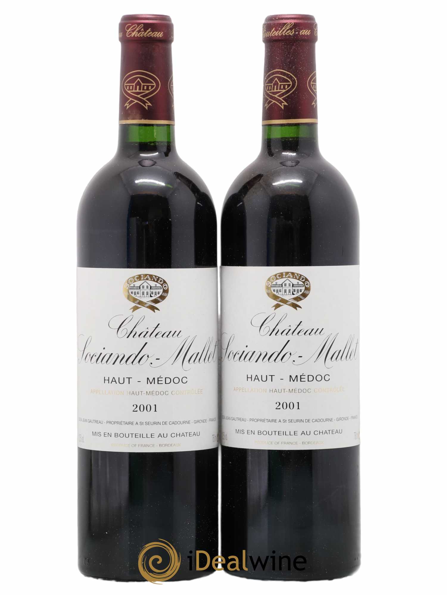 Château Sociando Mallet 2001 - Lot de 2 bouteilles - 0