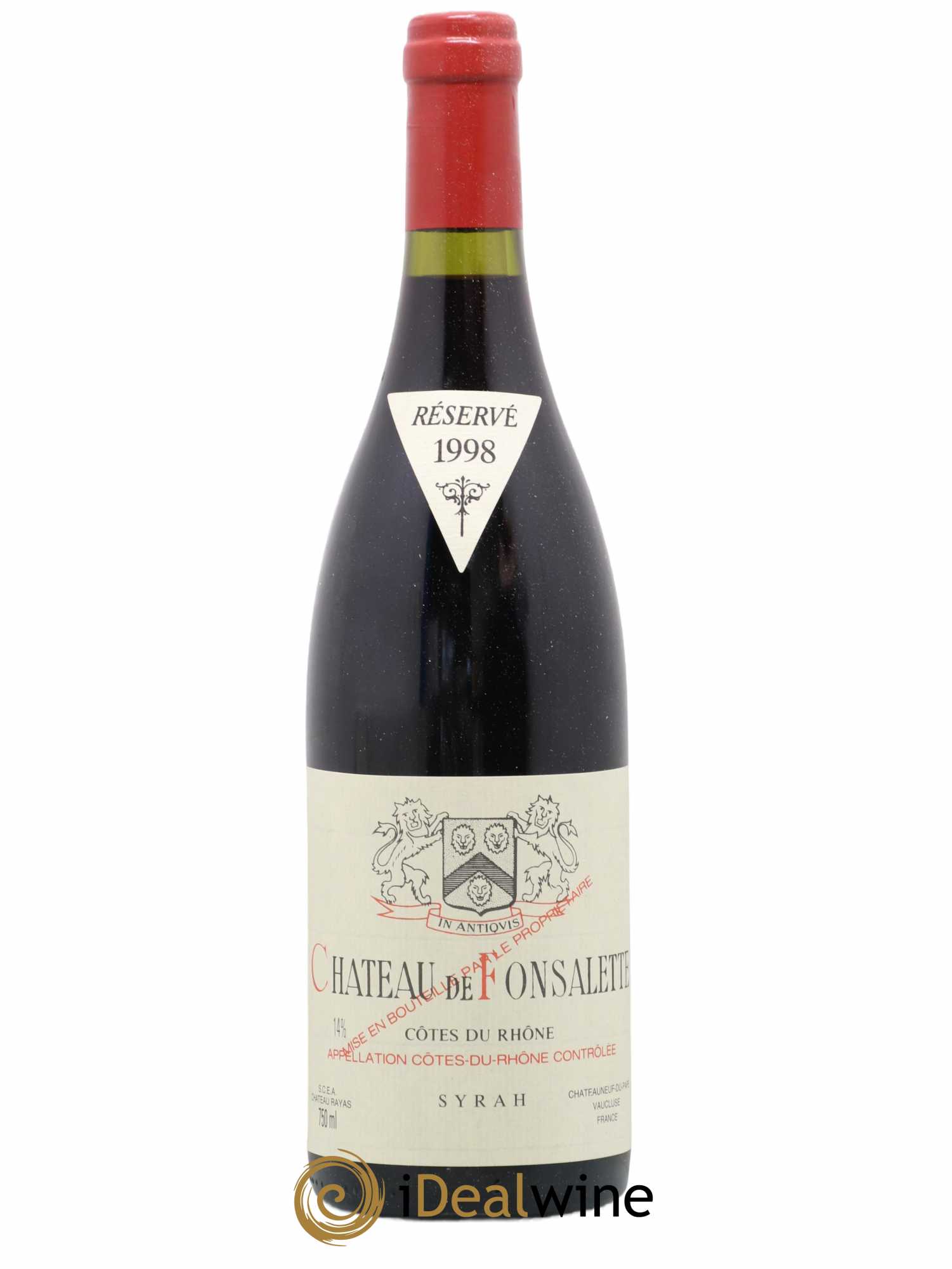Côtes-du-Rhône Cuvée Syrah Château de Fonsalette 1998 - Lot de 1 bouteille - 0