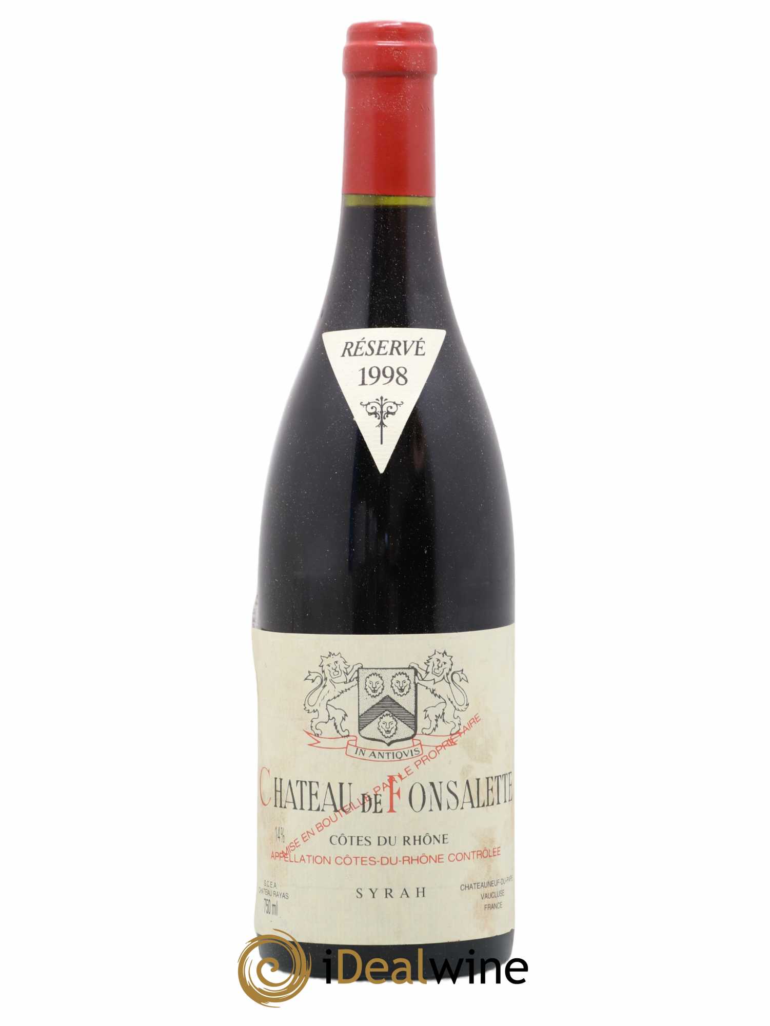 Côtes-du-Rhône Cuvée Syrah Château de Fonsalette 1998 - Lot de 1 bouteille - 0