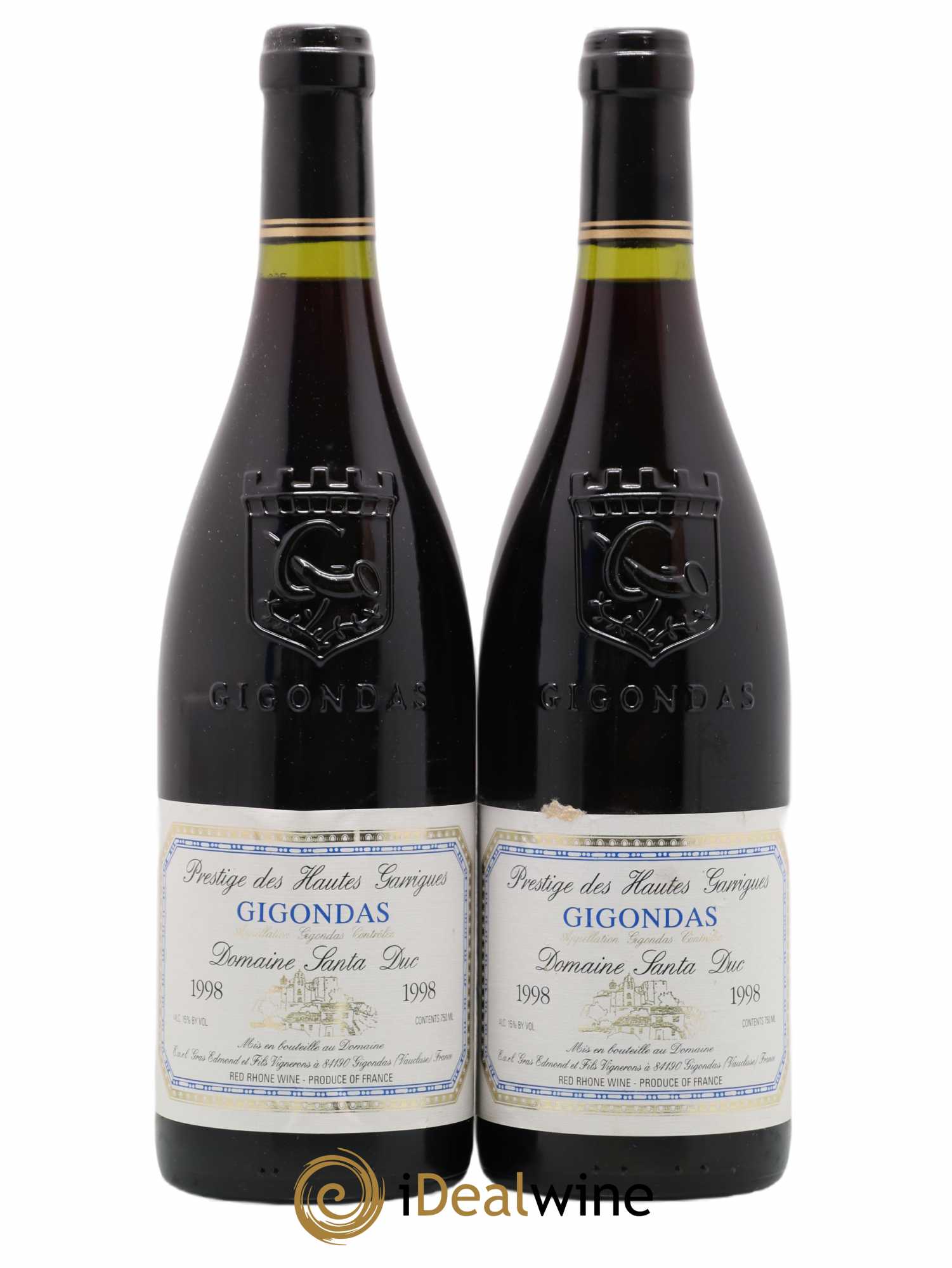 Gigondas Santa Duc Prestige des Hautes Garrigues 1998 - Lot of 2 bottles - 0