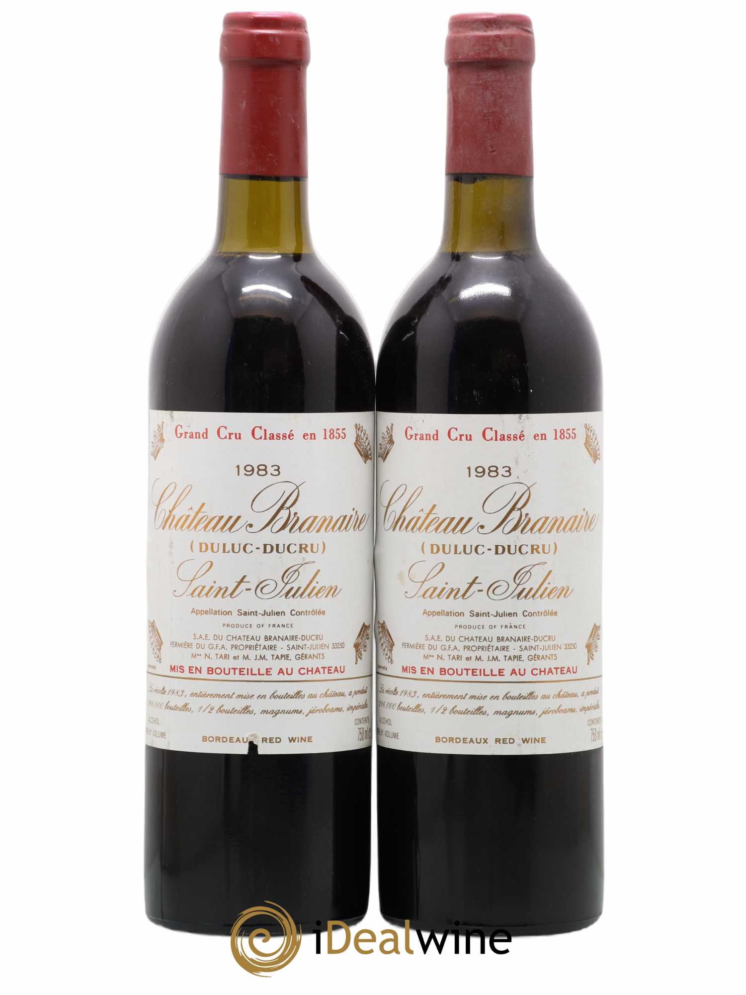 Château Branaire Ducru 4ème Grand Cru Classé 1983 - Lot de 2 bouteilles - 0