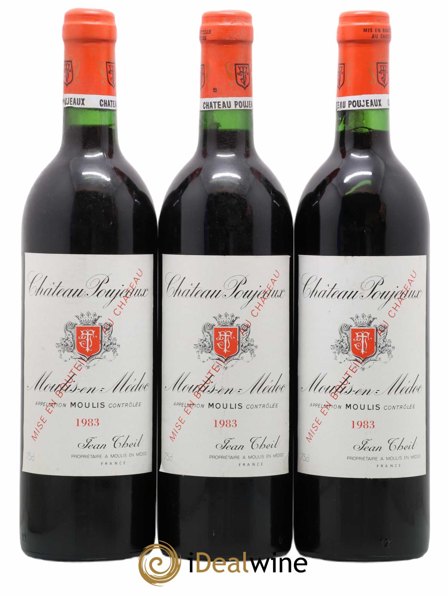 Château Poujeaux 1983 - Lot de 3 bouteilles - 0