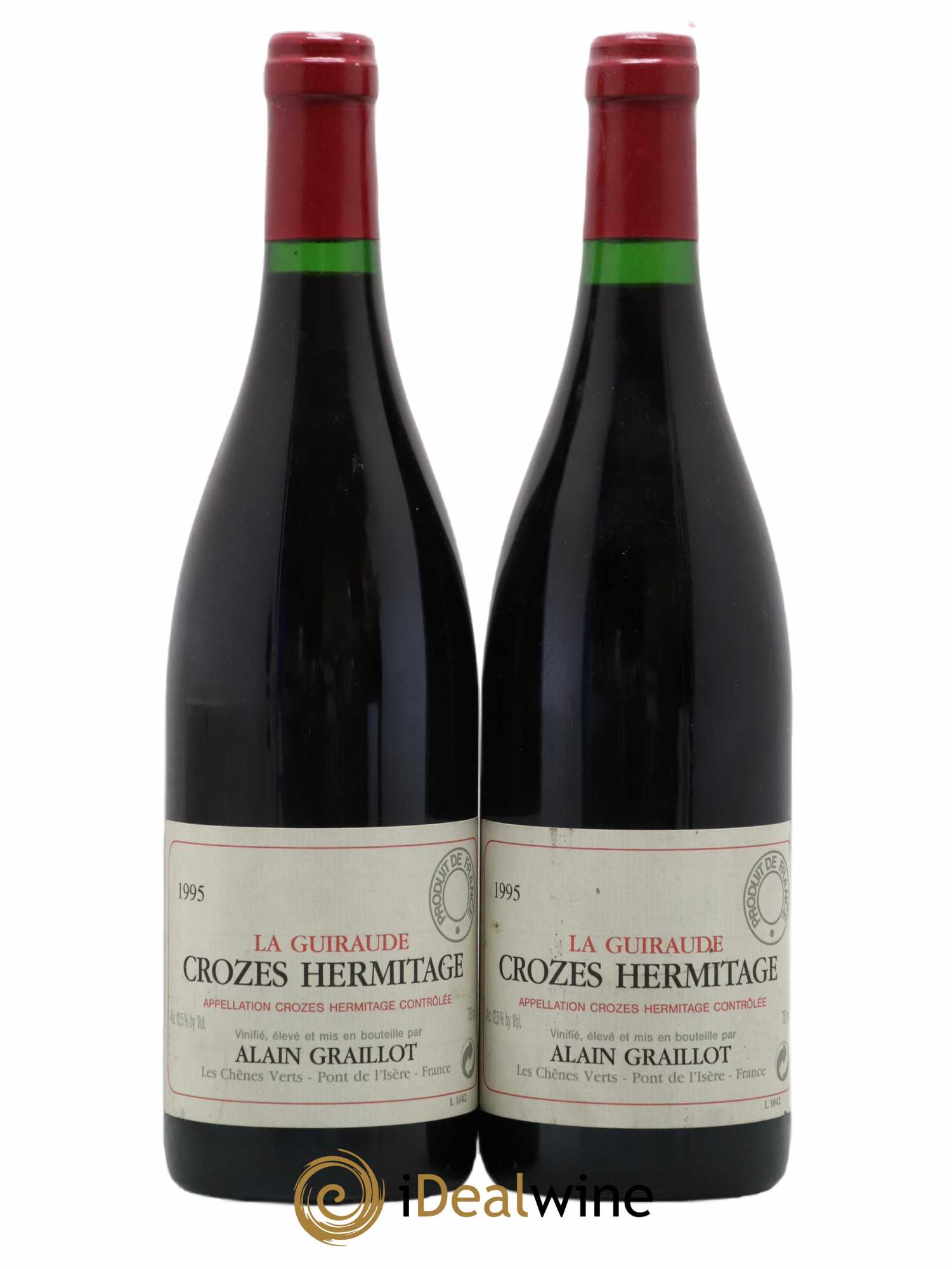 Crozes-Hermitage La Guiraude Domaine Graillot 1995 - Lot de 2 bouteilles - 0