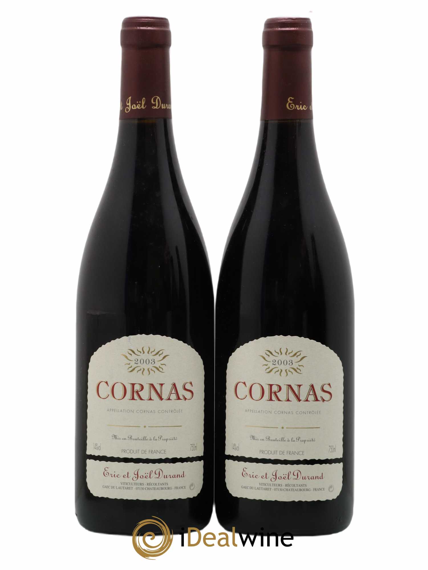 Cornas Eric et Joël Durand 2003 - Lot of 2 bottles - 0
