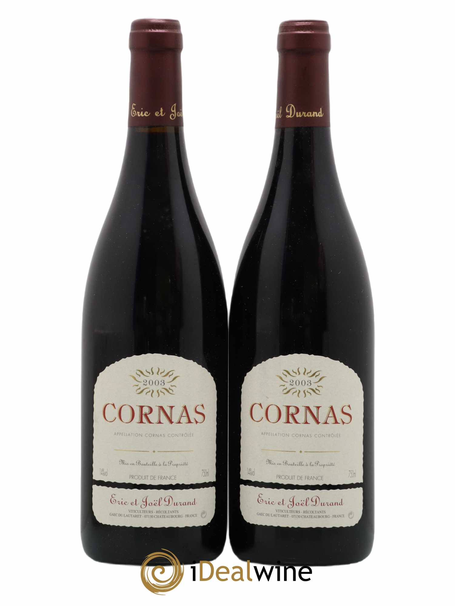 Cornas Eric et Joël Durand 2003 - Lot of 2 bottles - 0