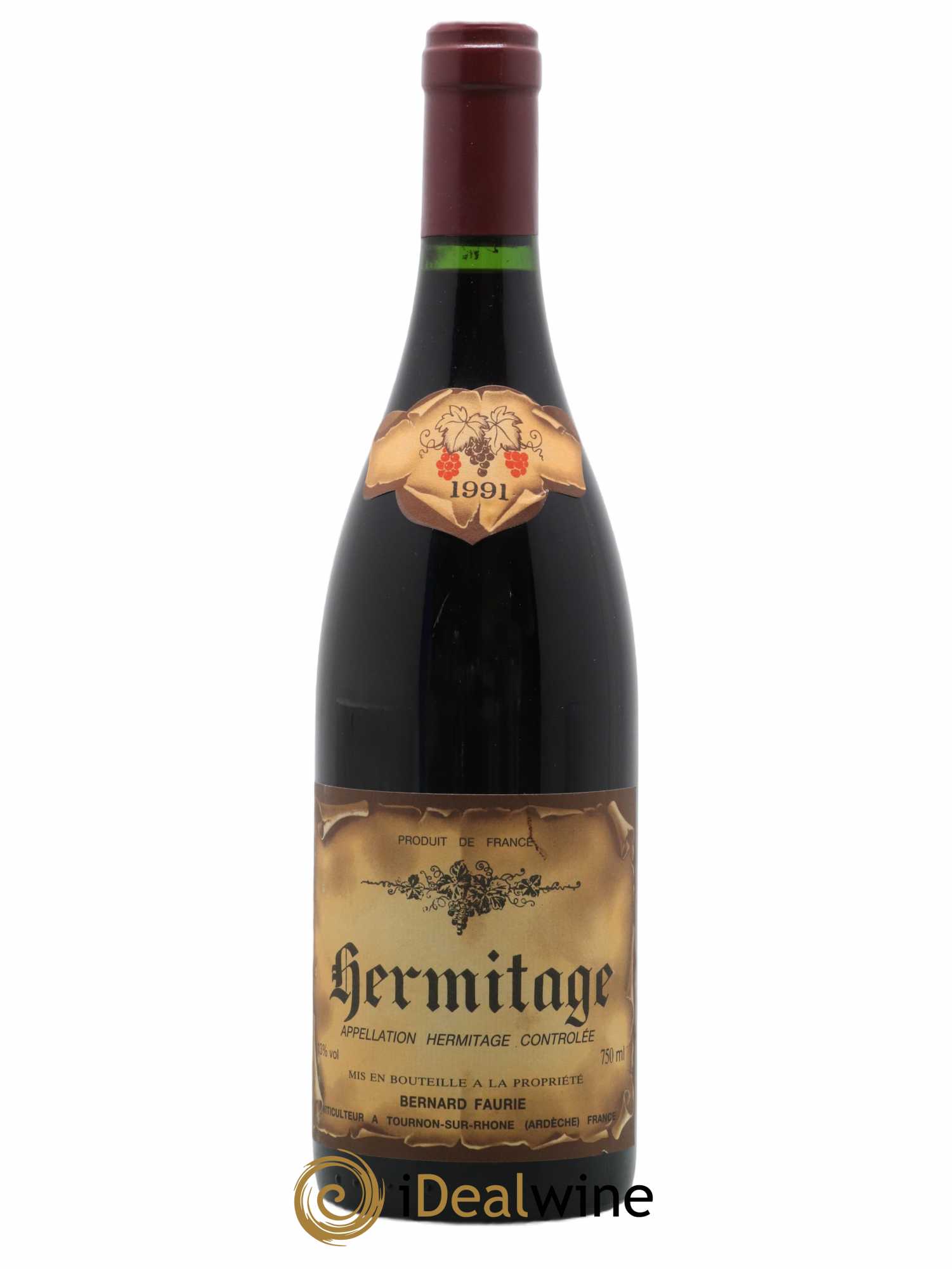 Hermitage Bernard Faurie 1991 - Lot de 1 bouteille - 0