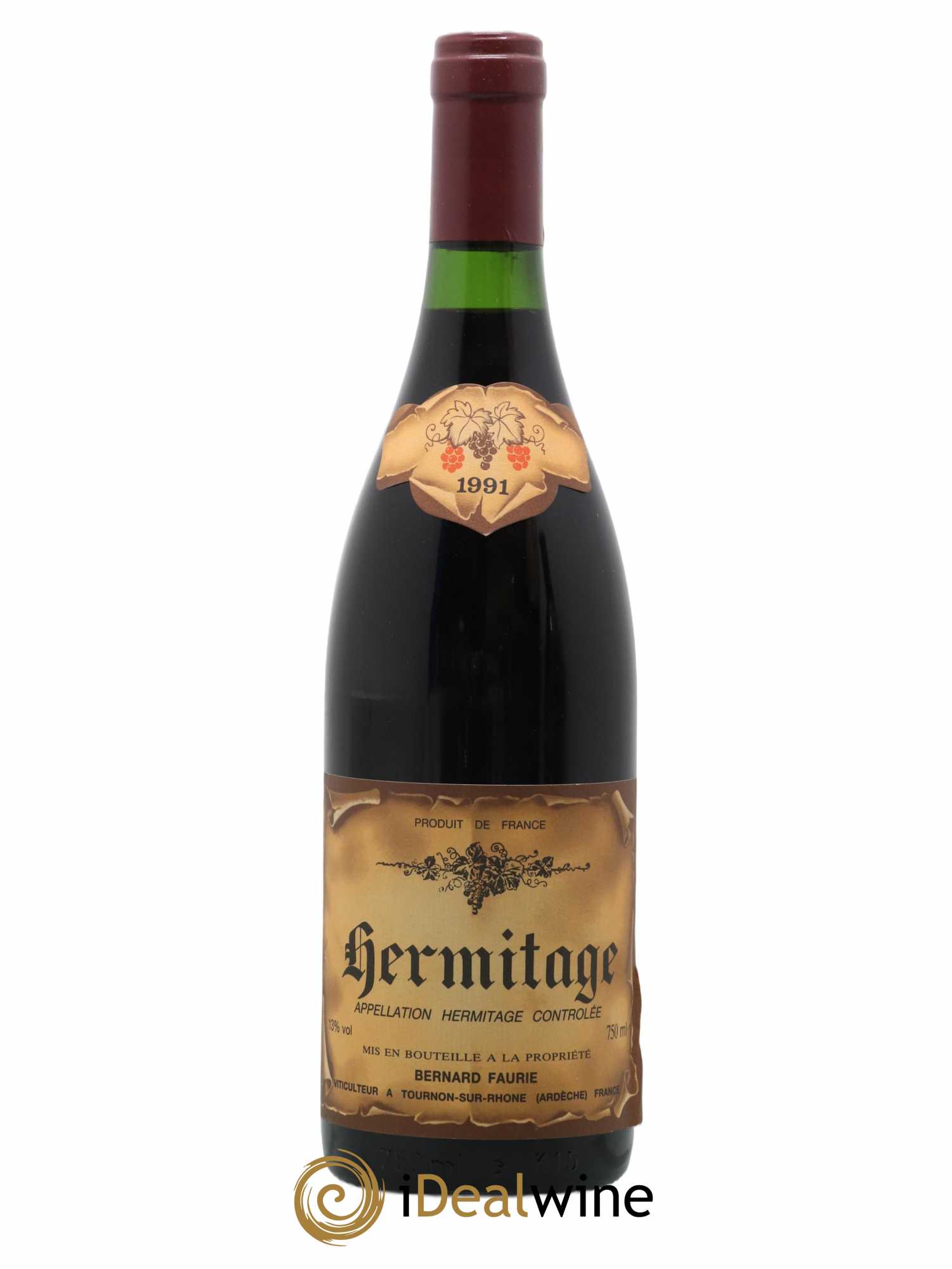 Hermitage Bernard Faurie 1991 - Lot de 1 bouteille - 0