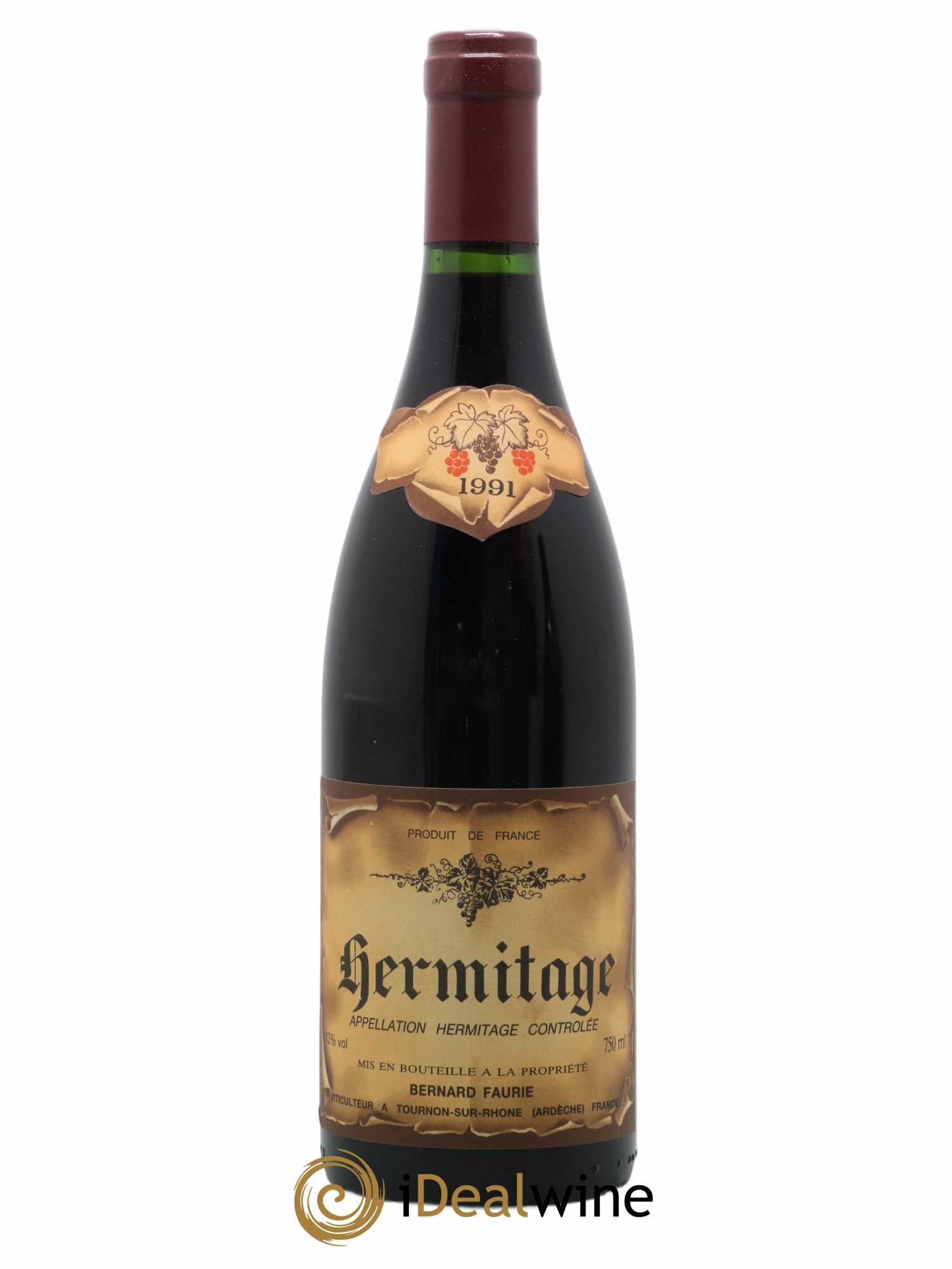 Hermitage Bernard Faurie 1991 - Lot de 1 bouteille - 0
