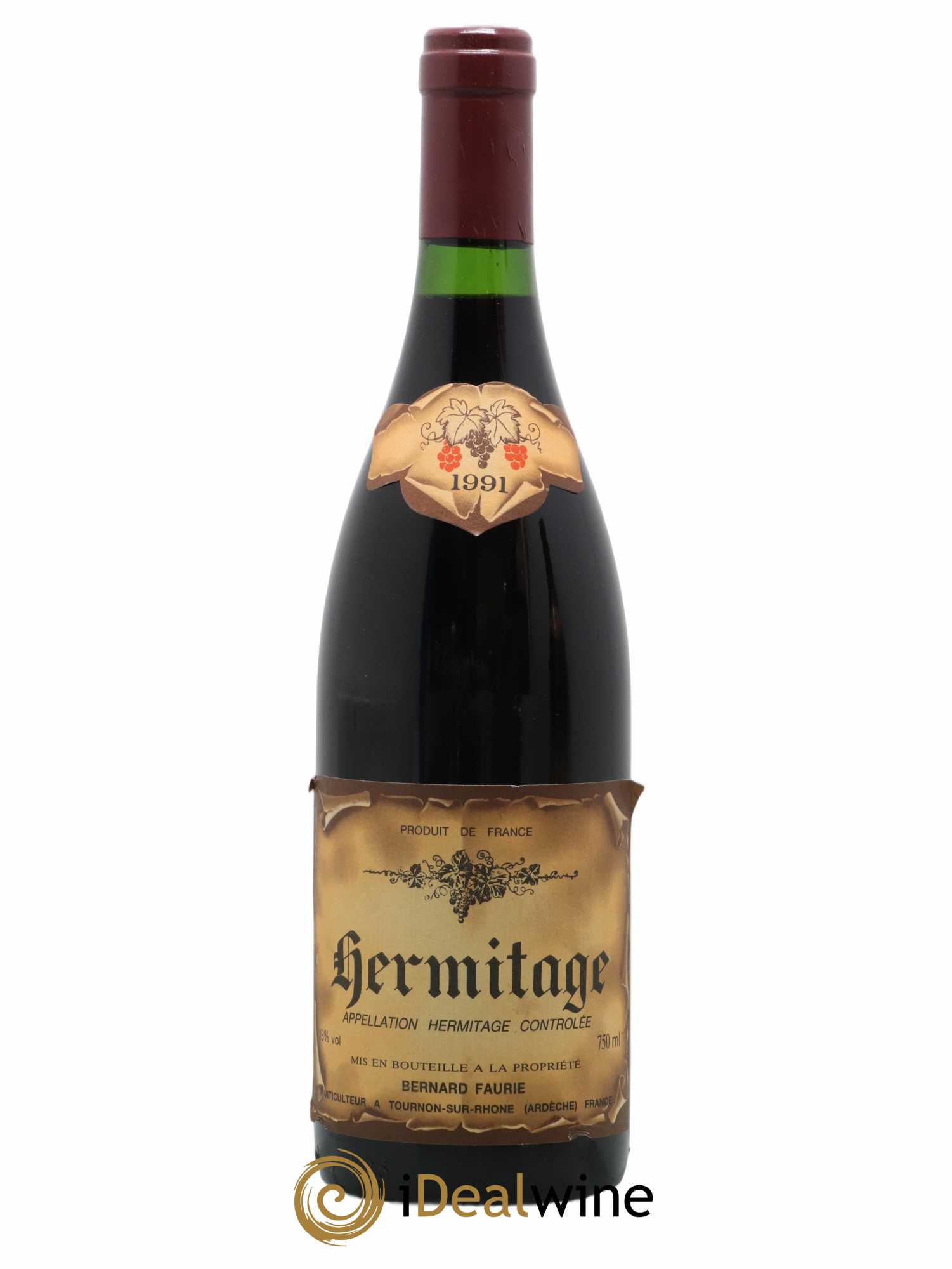 Hermitage Bernard Faurie 1991 - Lot de 1 bouteille - 0