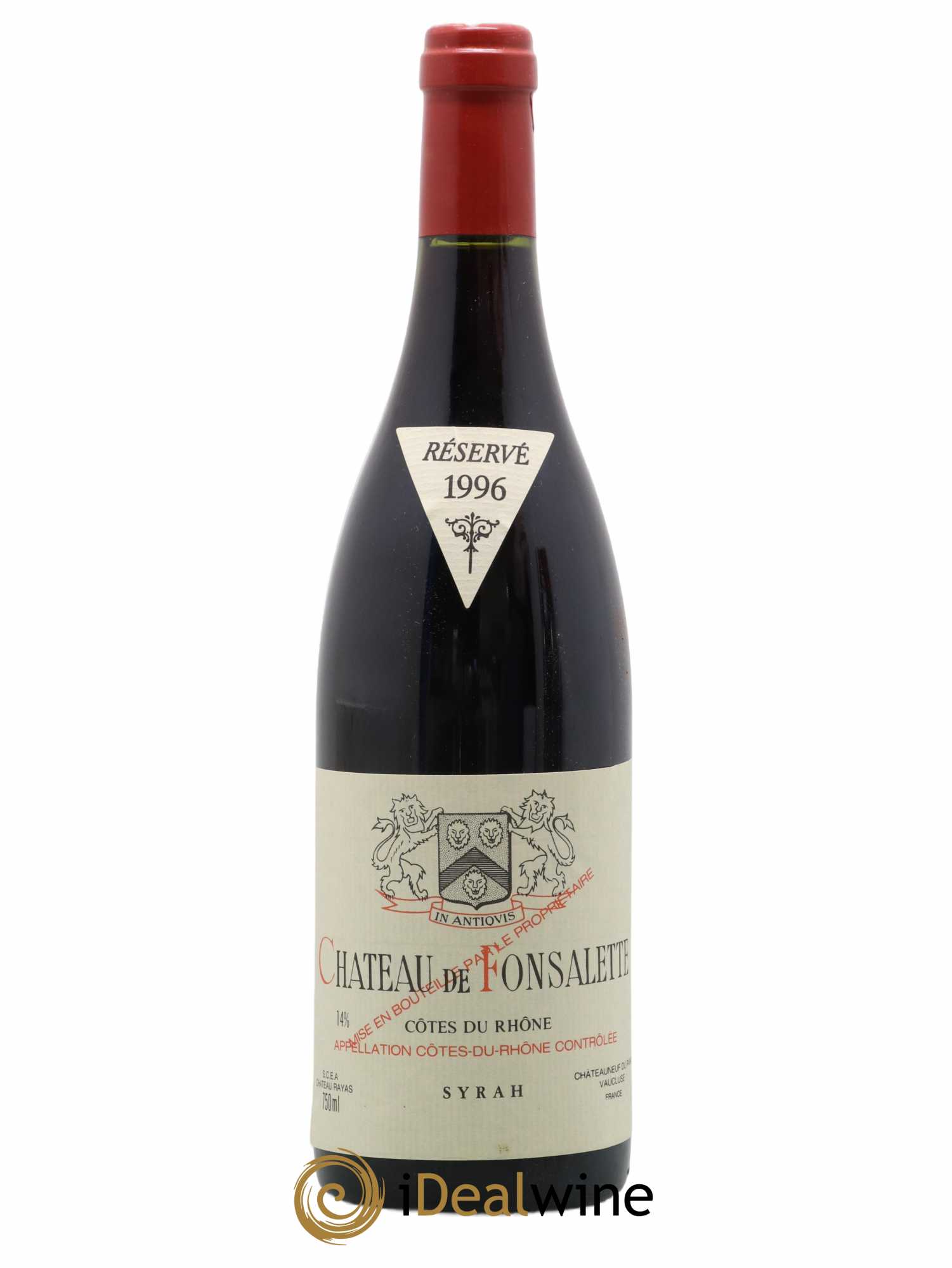 Côtes-du-Rhône Cuvée Syrah Château de Fonsalette 1996 - Lot de 1 bouteille - 0