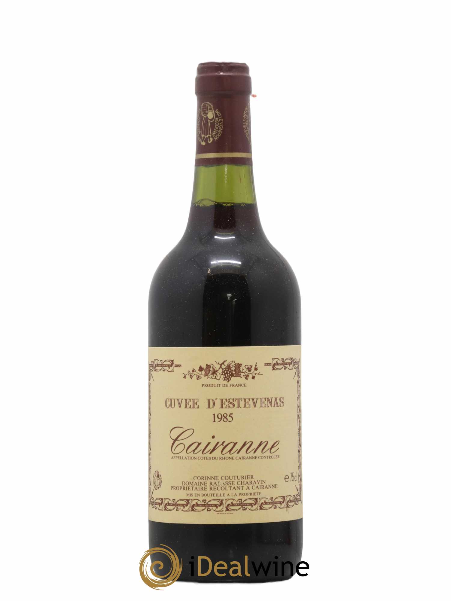 Côtes-du-Rhône-Villages Cairanne Cuvée d'Estevenas Rabasse Chavarin 1985 - Lot de 1 bouteille - 0