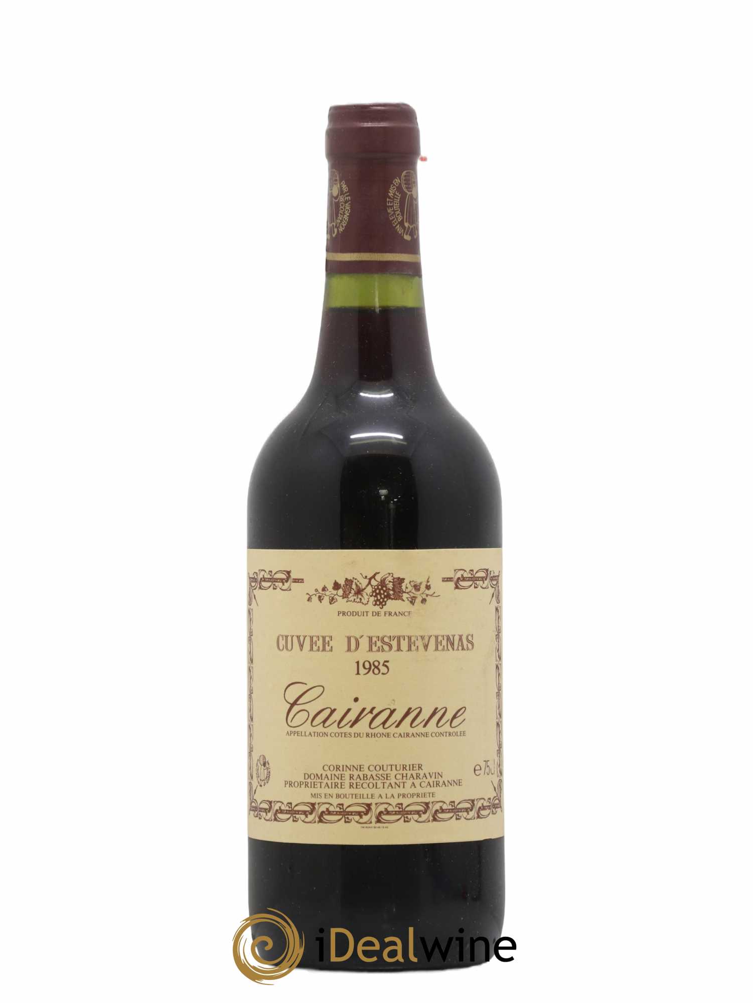Côtes-du-Rhône-Villages Cairanne Cuvée d'Estevenas Rabasse Chavarin 1985 - Lot de 1 bouteille - 0