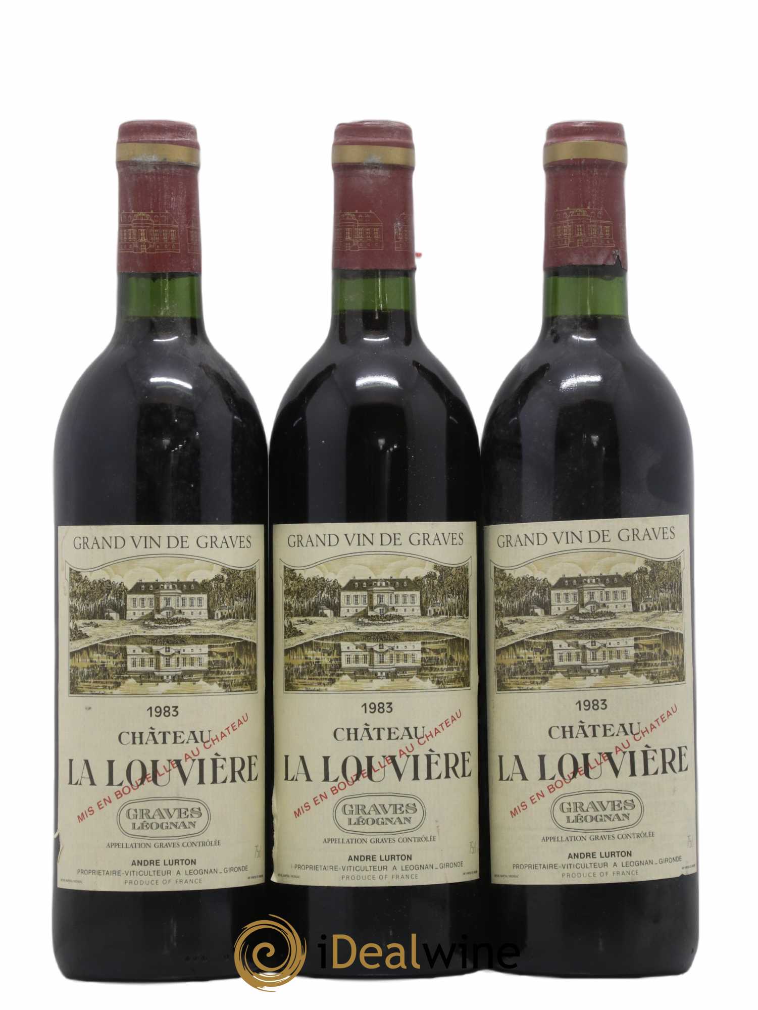 Château la Louvière 1983 - Lot de 3 bouteilles - 0