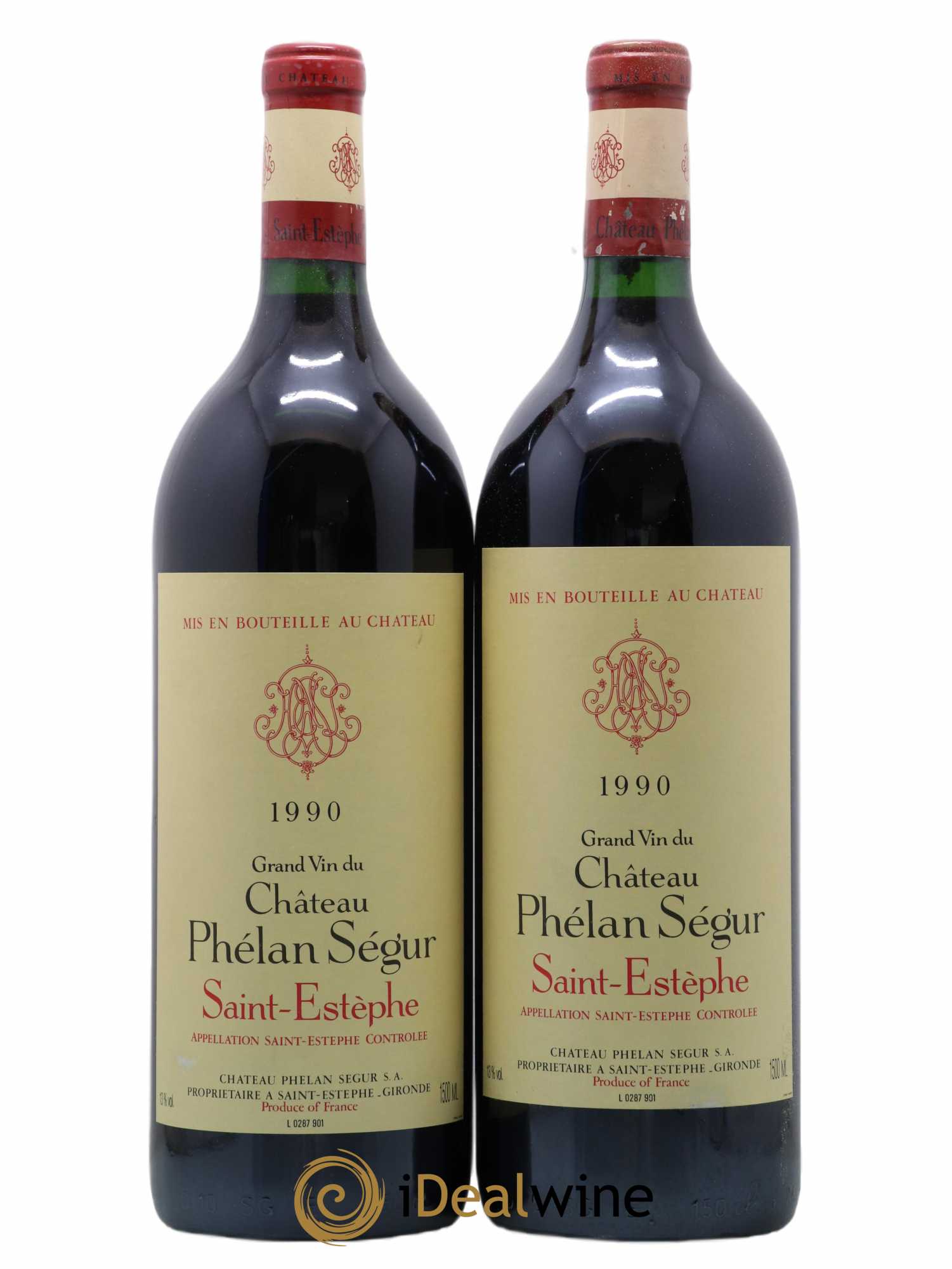 Château Phélan Ségur 1990 - Lot de 2 magnums - 0