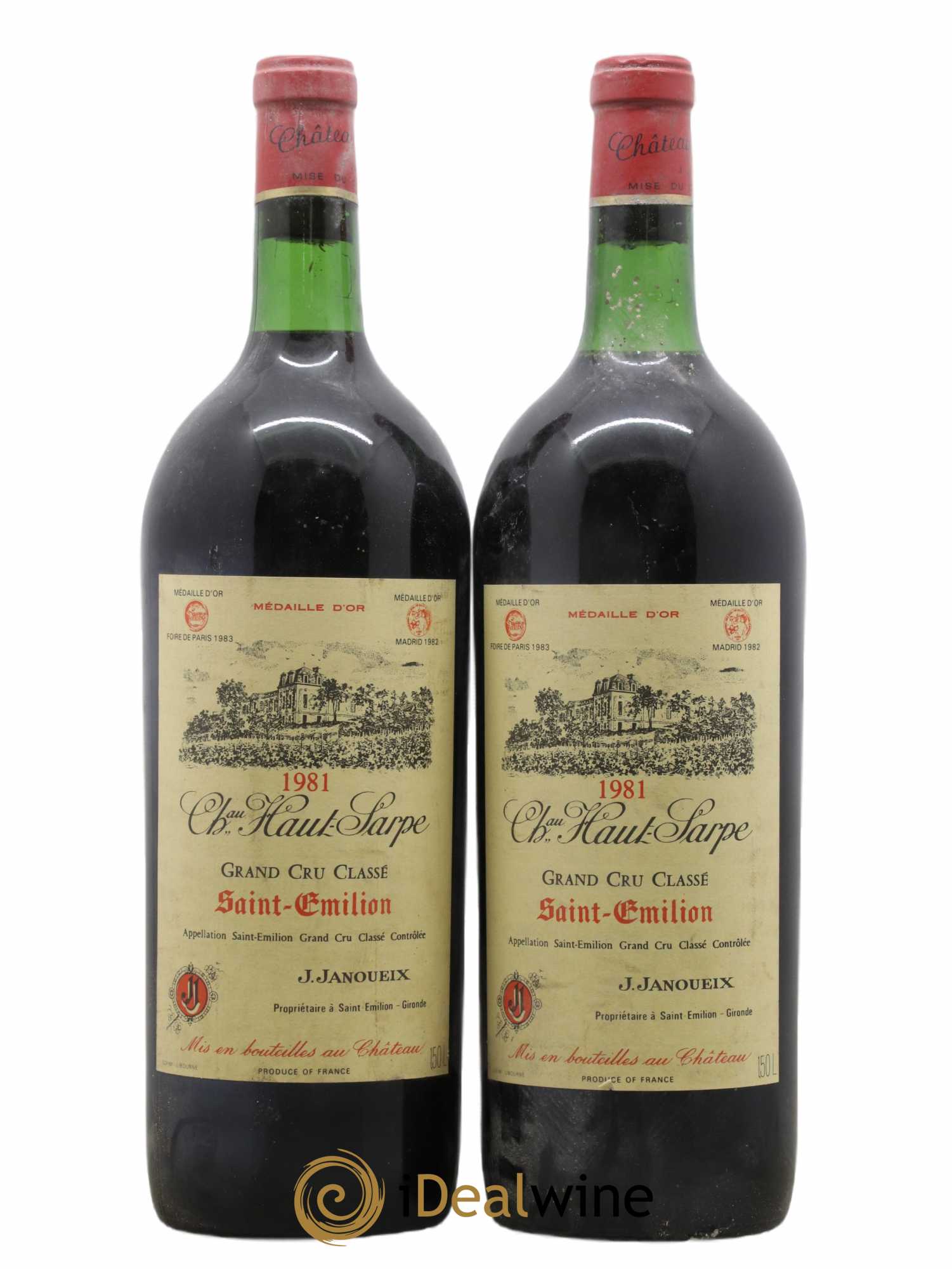 Château Haut Sarpe Grand Cru Classé 1981 - Lot de 2 magnums - 0