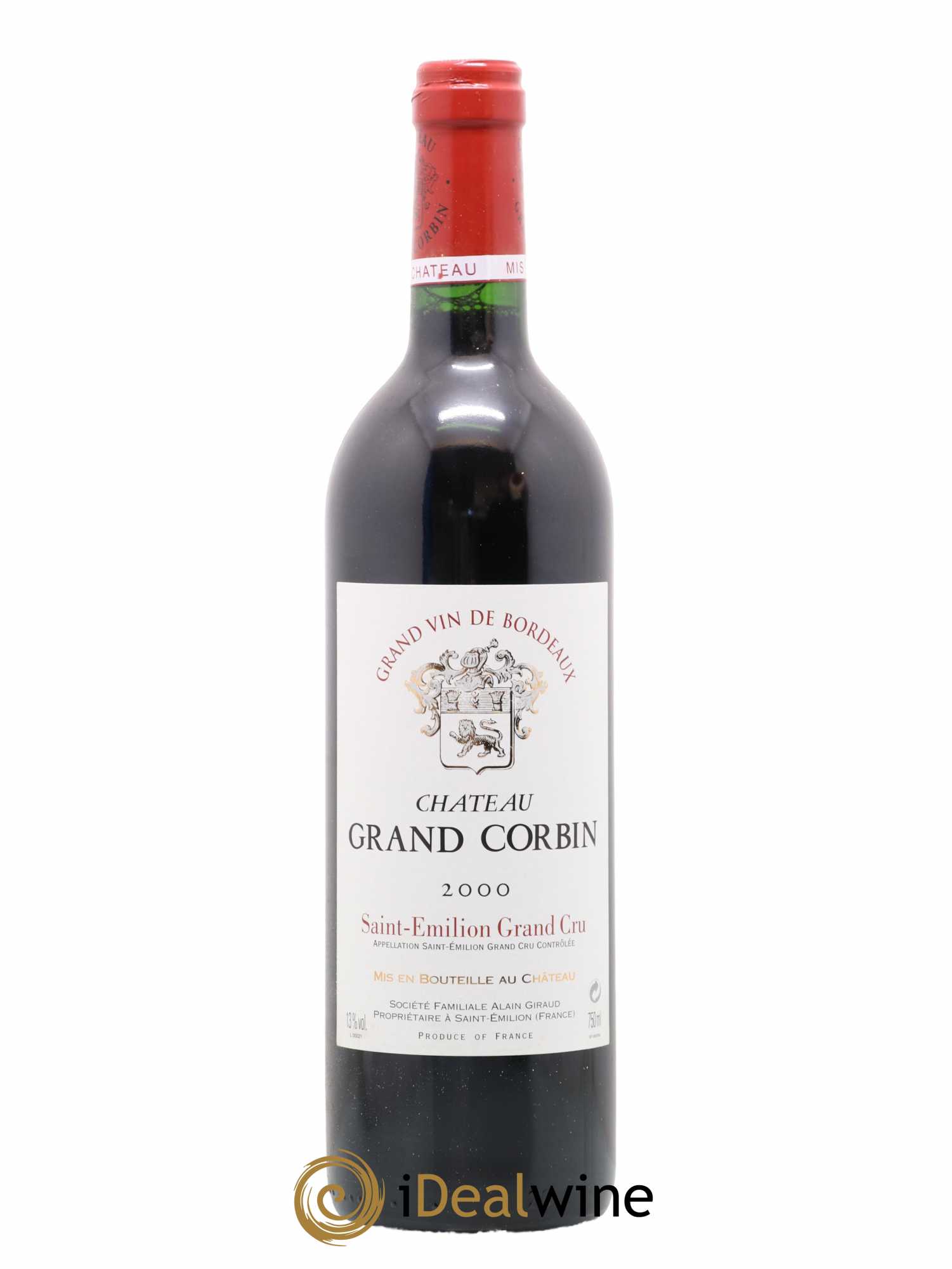Château Grand Corbin Grand Cru Classé 2000 - Lot de 1 bouteille - 0