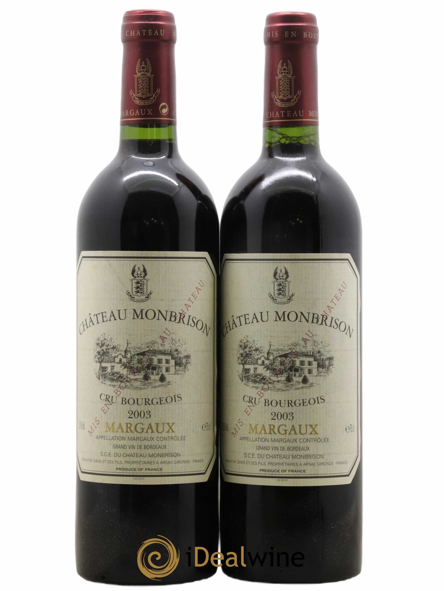 Château Monbrison 2003 - Lot of 2 bottles - 0