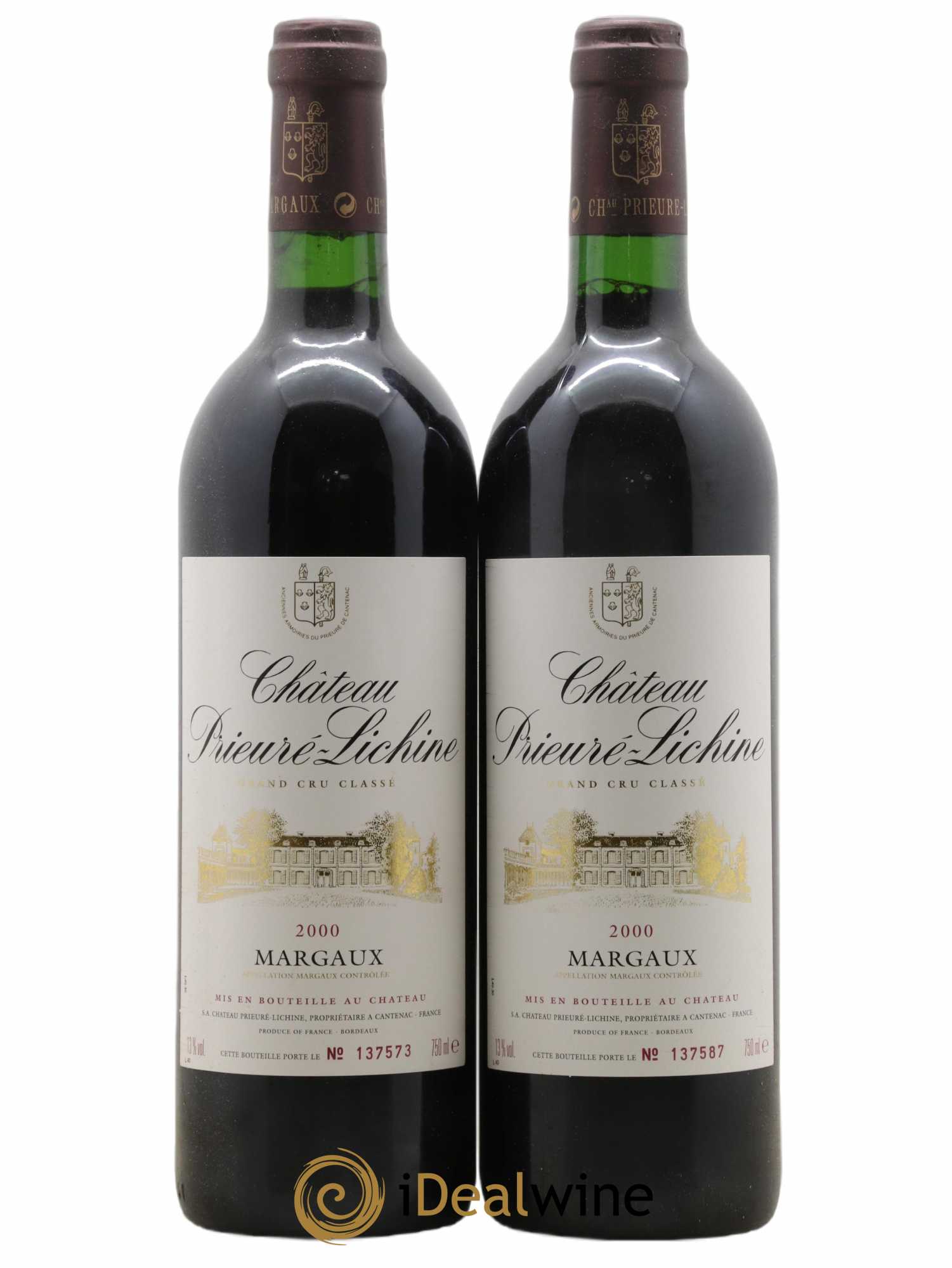 Château Prieuré Lichine 4ème Grand Cru Classé 2000 - Lot of 2 bottles - 0
