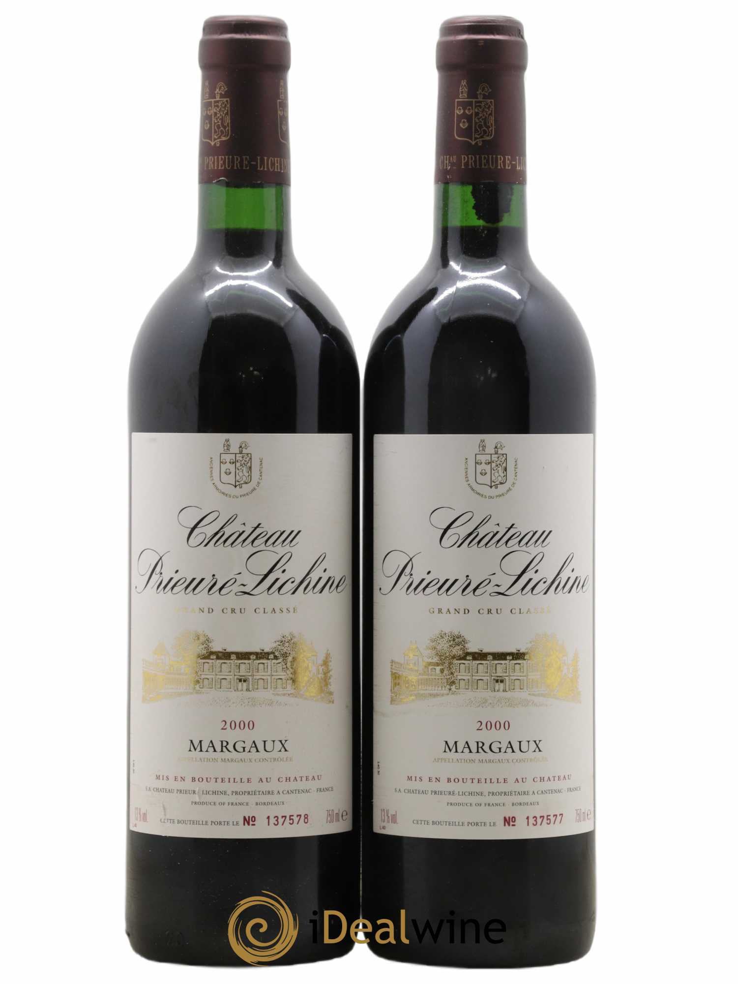 Château Prieuré Lichine 4ème Grand Cru Classé 2000 - Lot de 2 bouteilles - 0