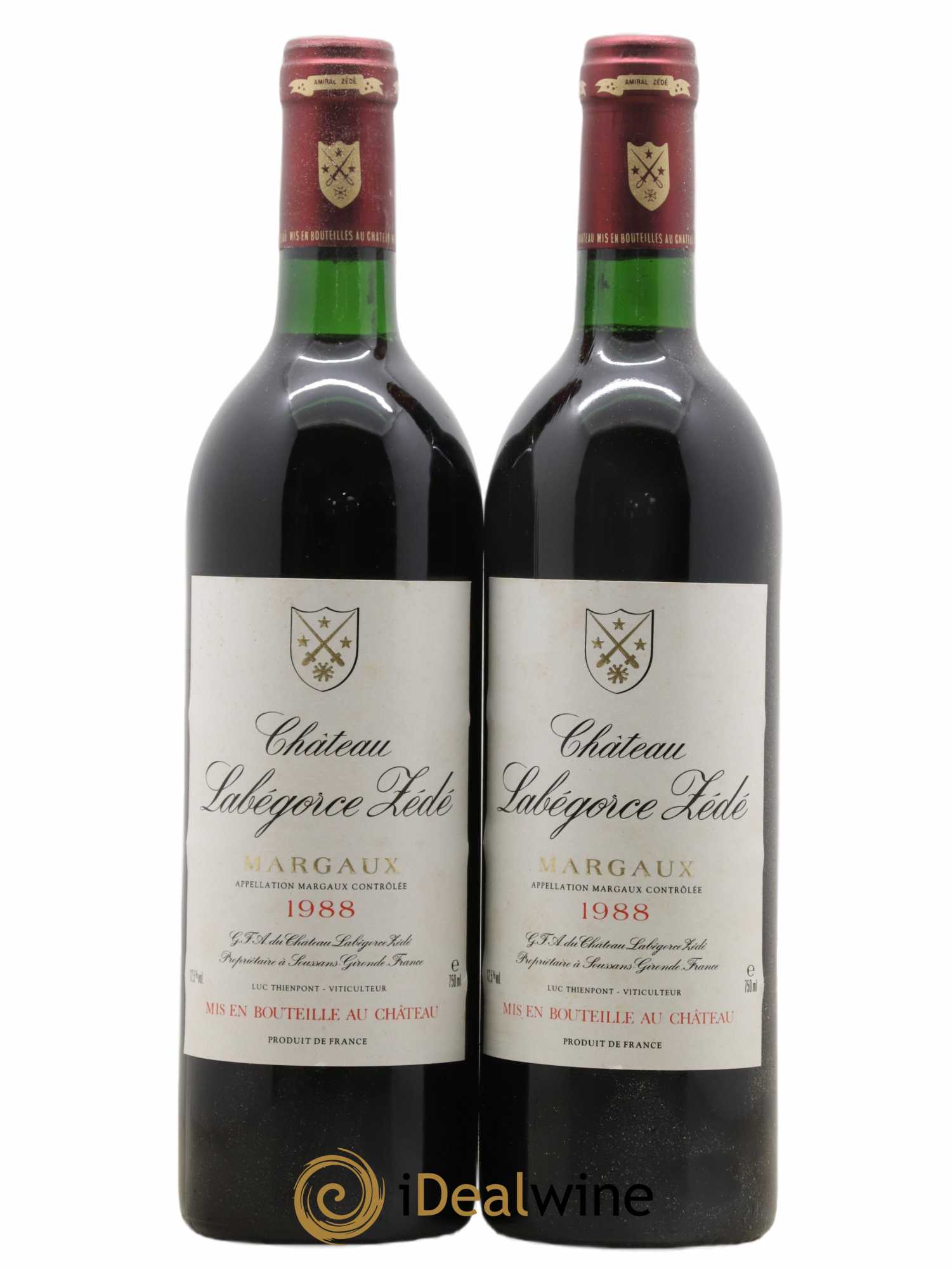 Château Labegorce Zédé Cru Bourgeois 1988 - Lot de 2 bouteilles - 0
