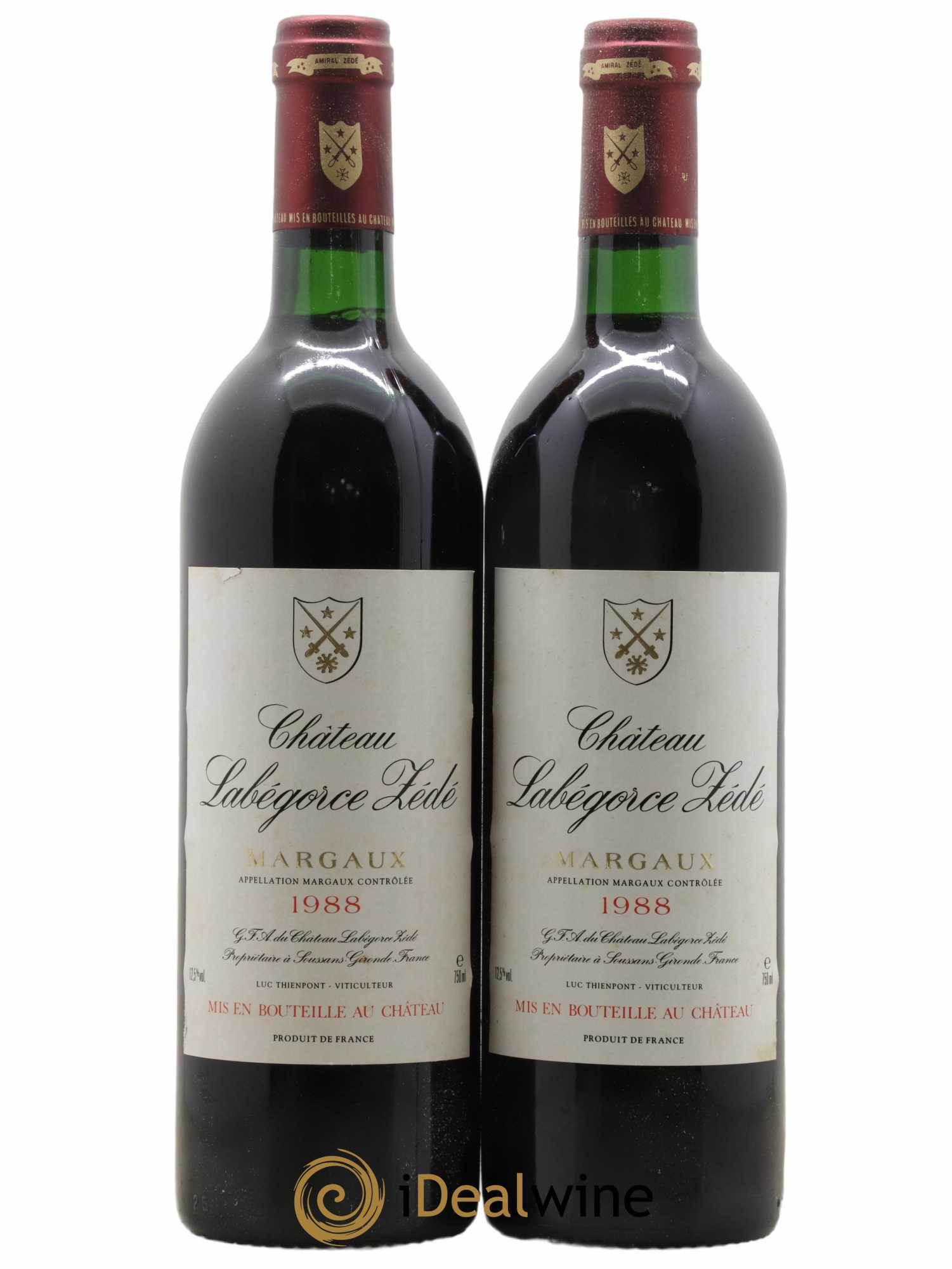 Château Labegorce Zédé Cru Bourgeois 1988 - Lot de 2 bouteilles - 0