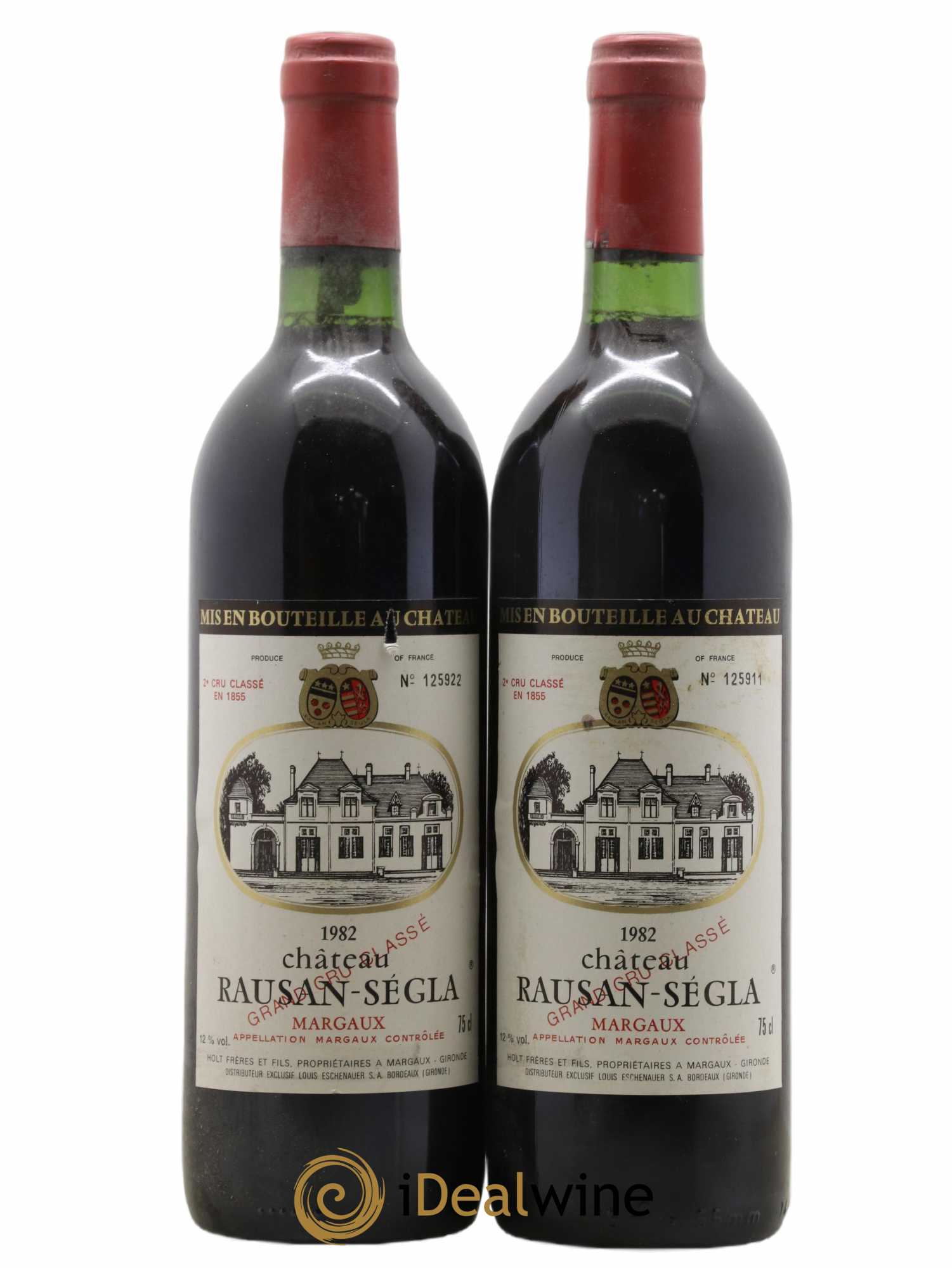 Château Rauzan Ségla Grand Cru Classé 1982 - Lot de 2 bouteilles - 0