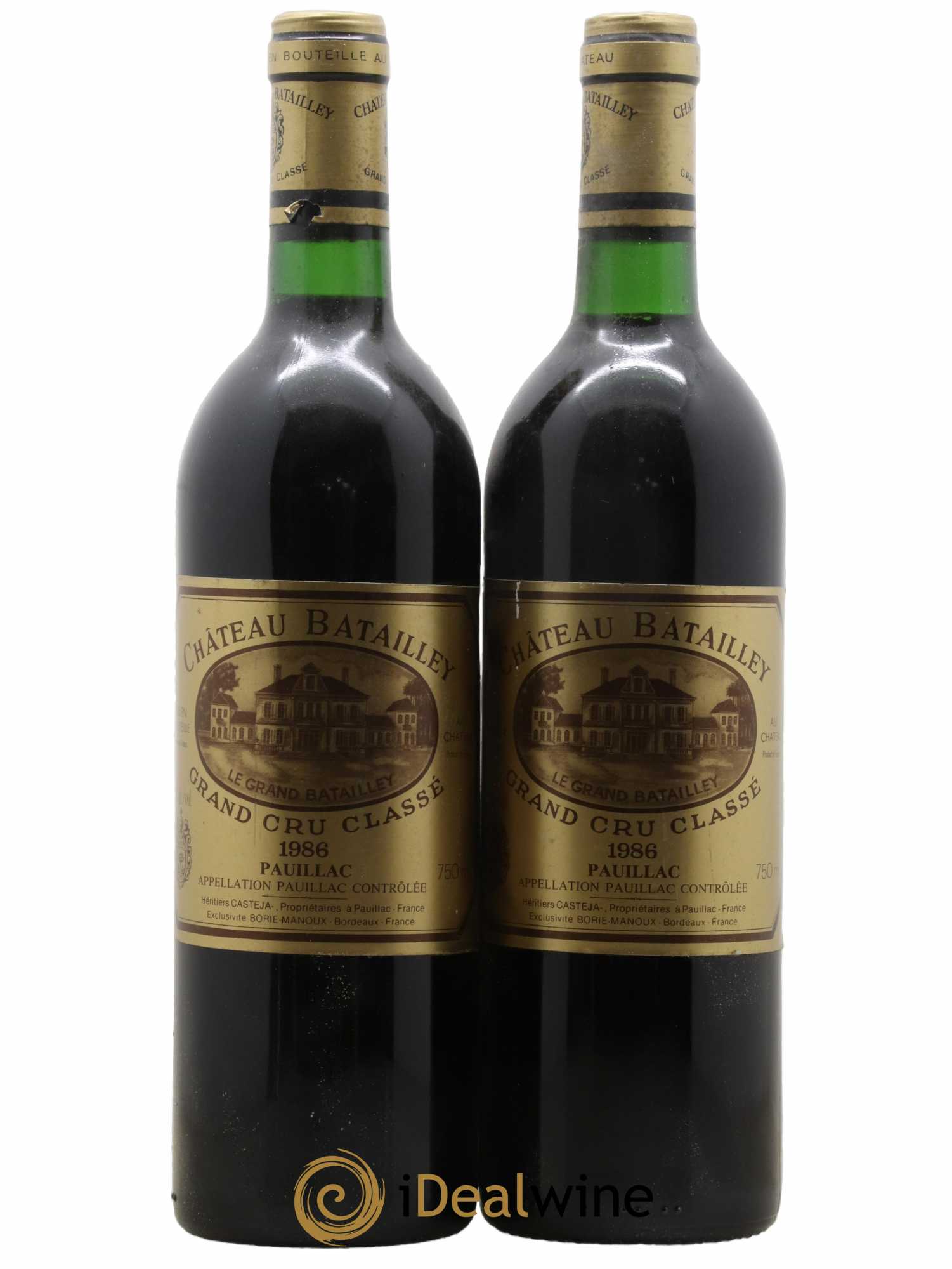 Château Batailley 5ème Grand Cru Classé 1986 - Lot de 2 bouteilles - 0