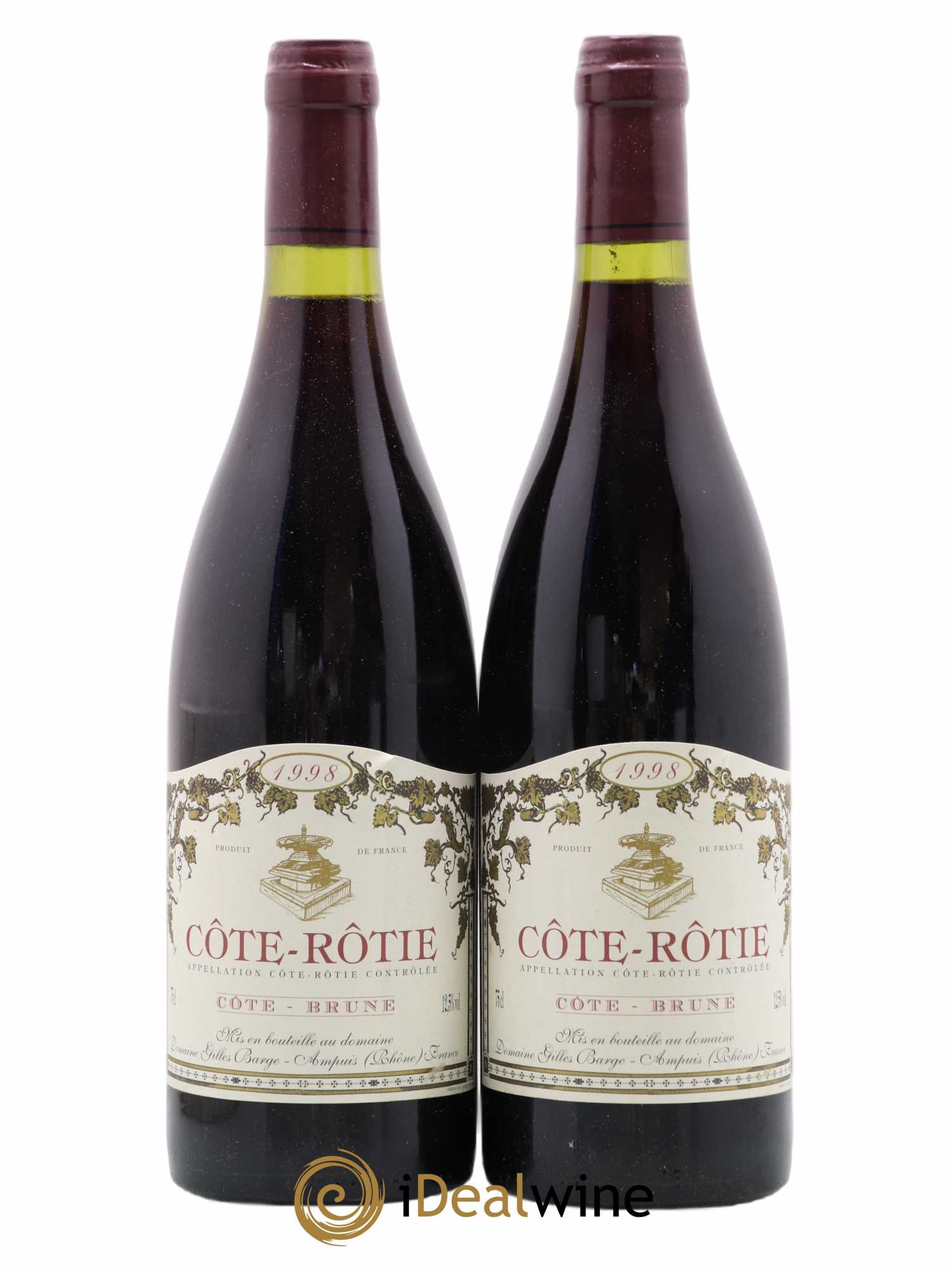 Côte-Rôtie Côte-Brune Barge (Domaine) Brune Barges 1998 - Lot de 2 bouteilles - 0
