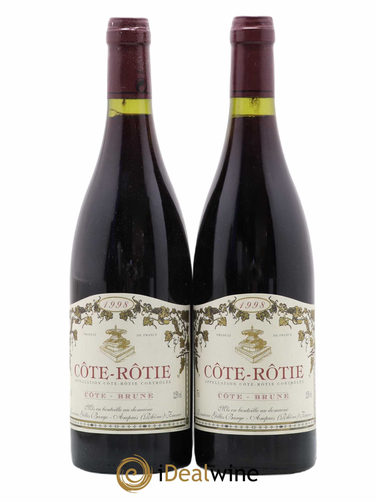 Côte-Rôtie Côte-Brune Barge (Domaine) Brune Barges 1998 - Lot de 2 bouteilles - 0