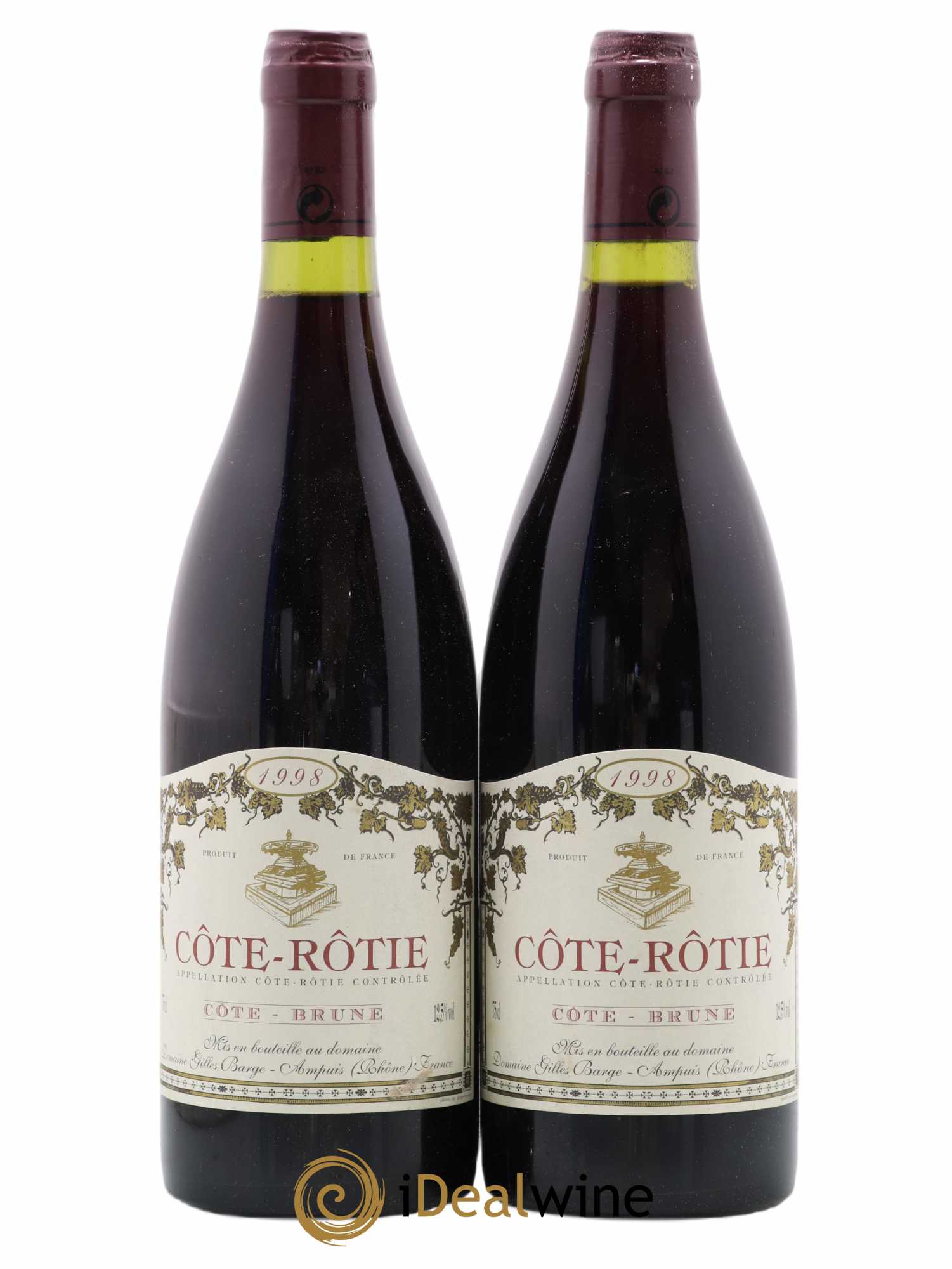 Côte-Rôtie Côte-Brune Barge (Domaine) Brune Barges 1998 - Lot de 2 bouteilles - 0