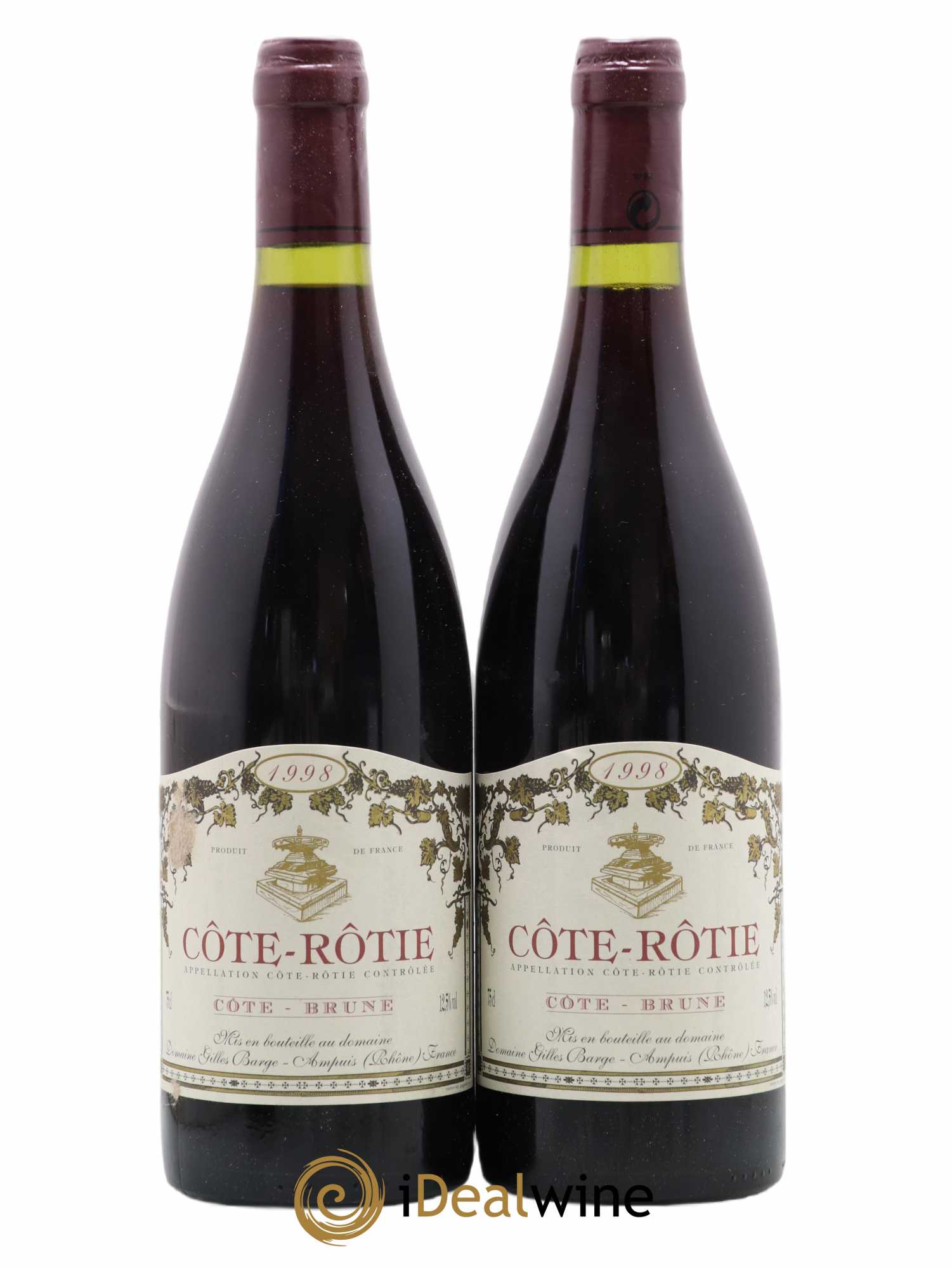 Côte-Rôtie Côte-Brune Barge (Domaine) Brune Barges 1998 - Lot de 2 bouteilles - 0