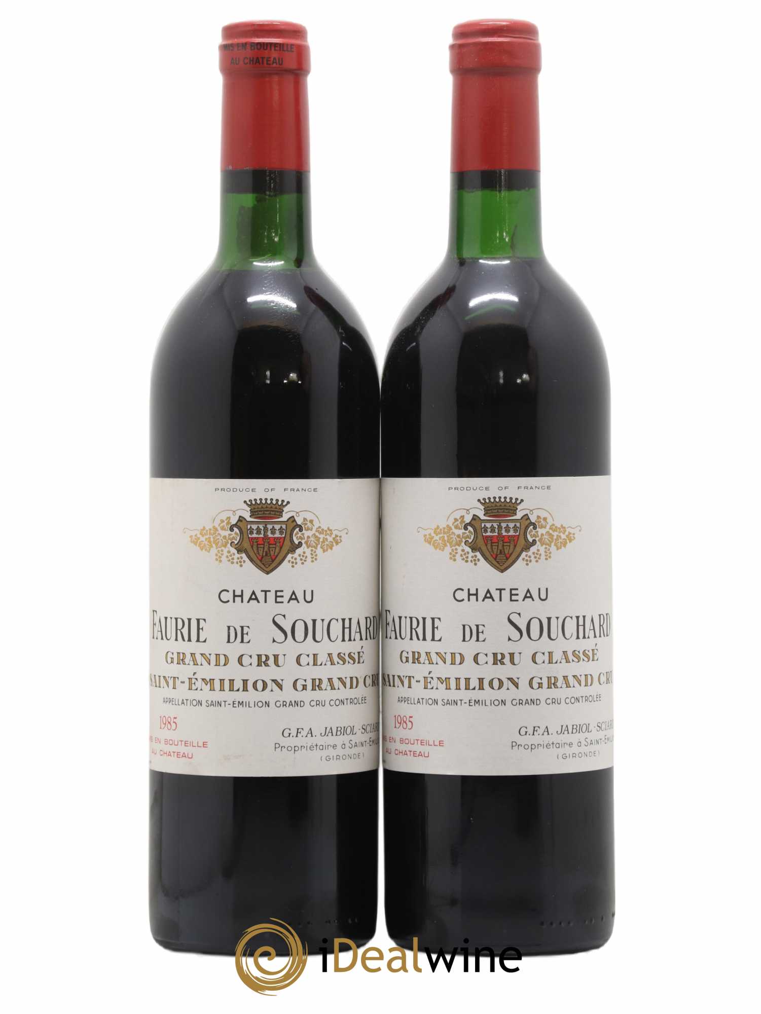 Château Faurie de Souchard Grand Cru Classé 1985 - Lot de 2 bouteilles - 0