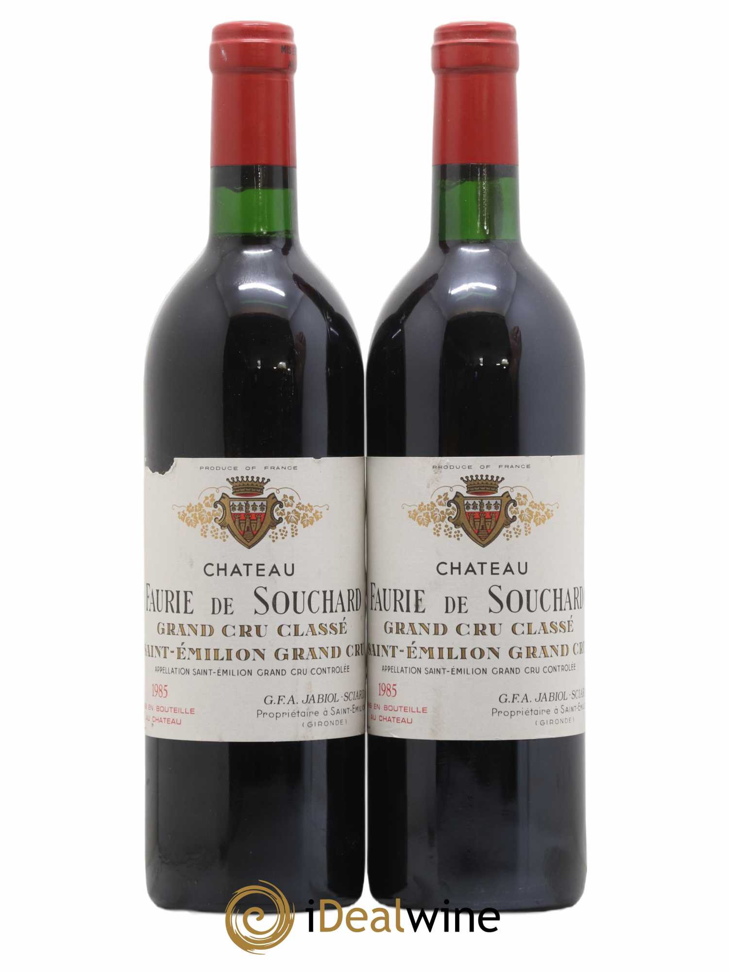 Château Faurie de Souchard Grand Cru Classé 1985 - Lot de 2 bouteilles - 0