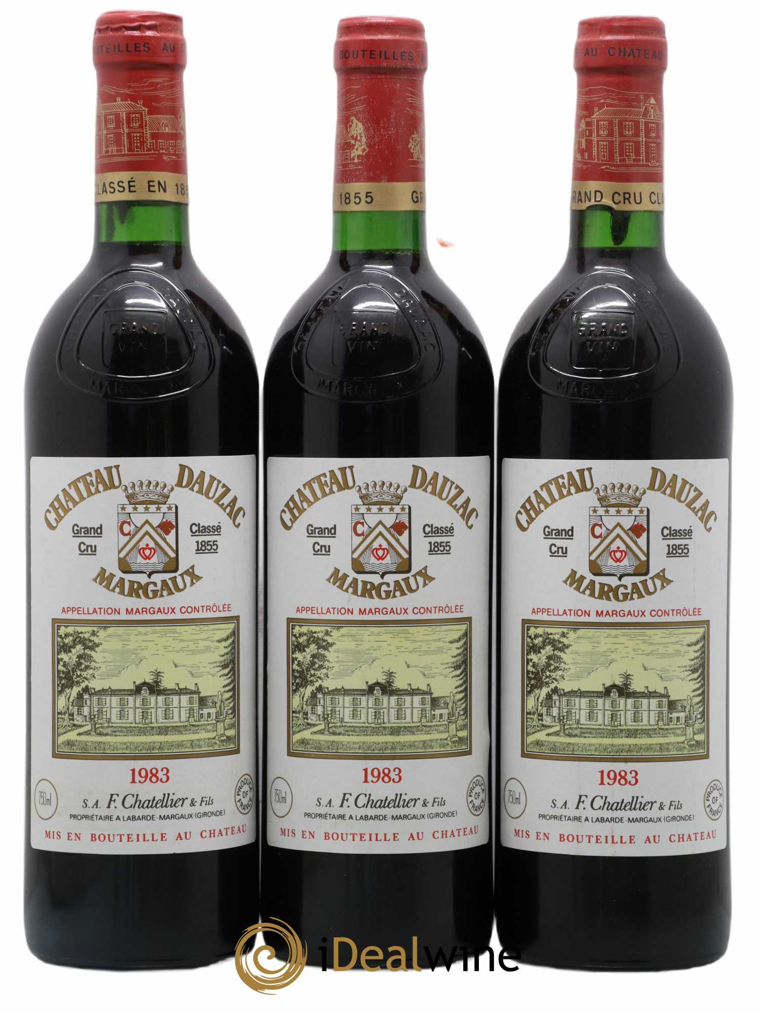 Château Dauzac 5ème Grand Cru Classé 1983 - Lot de 3 bouteilles - 0