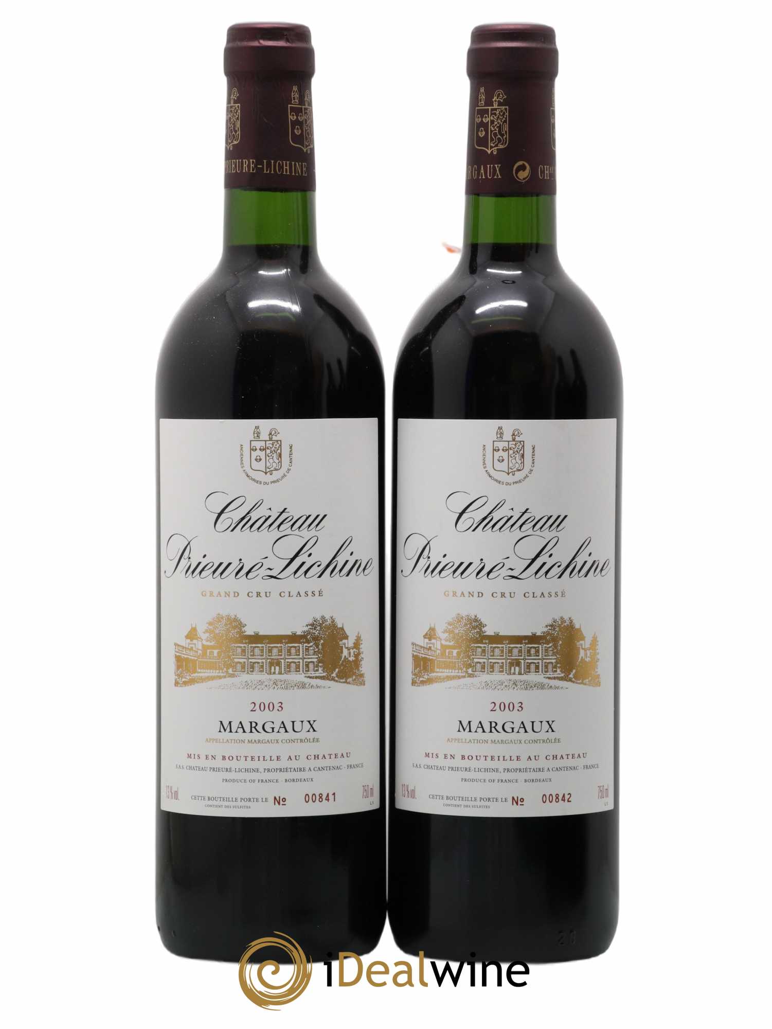 Château Prieuré Lichine 4ème Grand Cru Classé 2003 - Lot de 2 bouteilles - 0