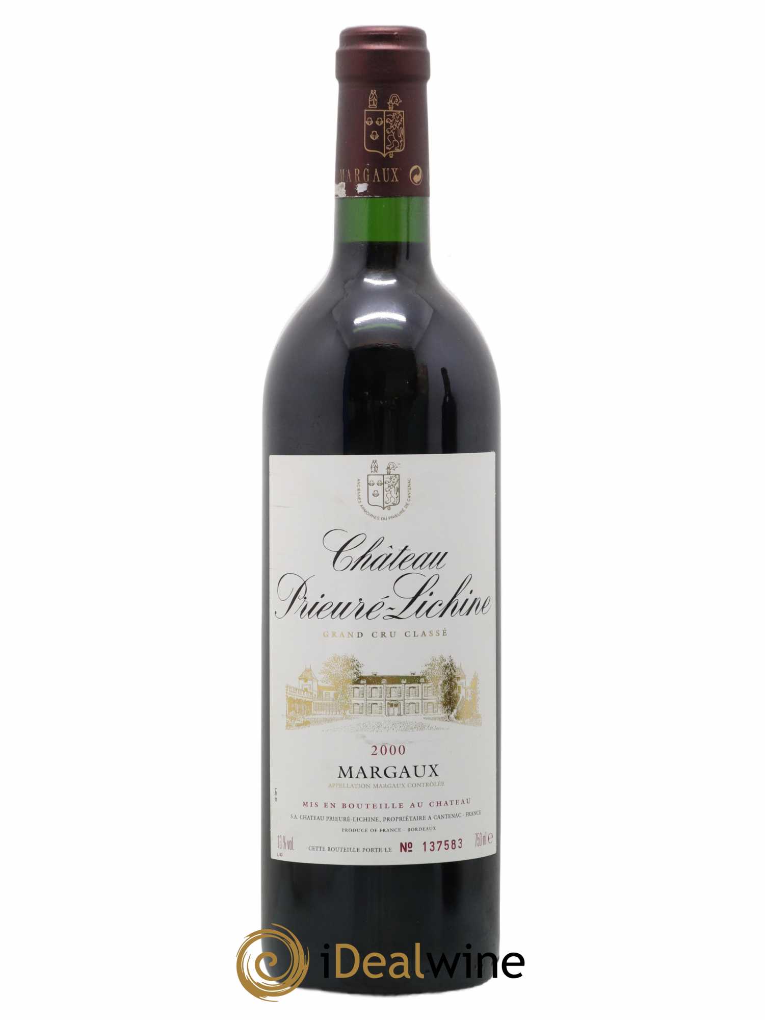 Château Prieuré Lichine 4ème Grand Cru Classé 2000 - Lot de 1 bouteille - 0