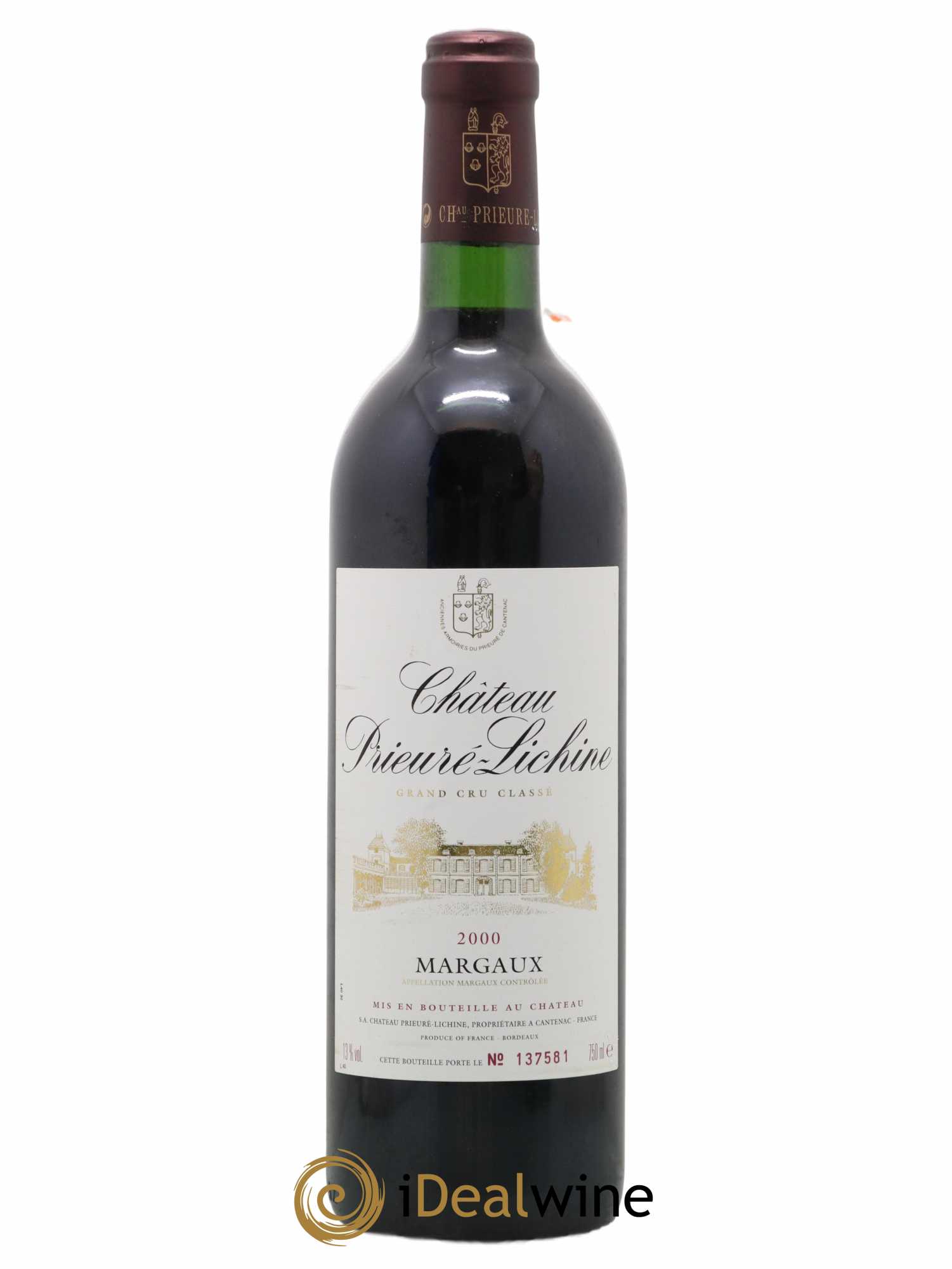 Château Prieuré Lichine 4ème Grand Cru Classé 2000 - Lot de 1 bouteille - 0