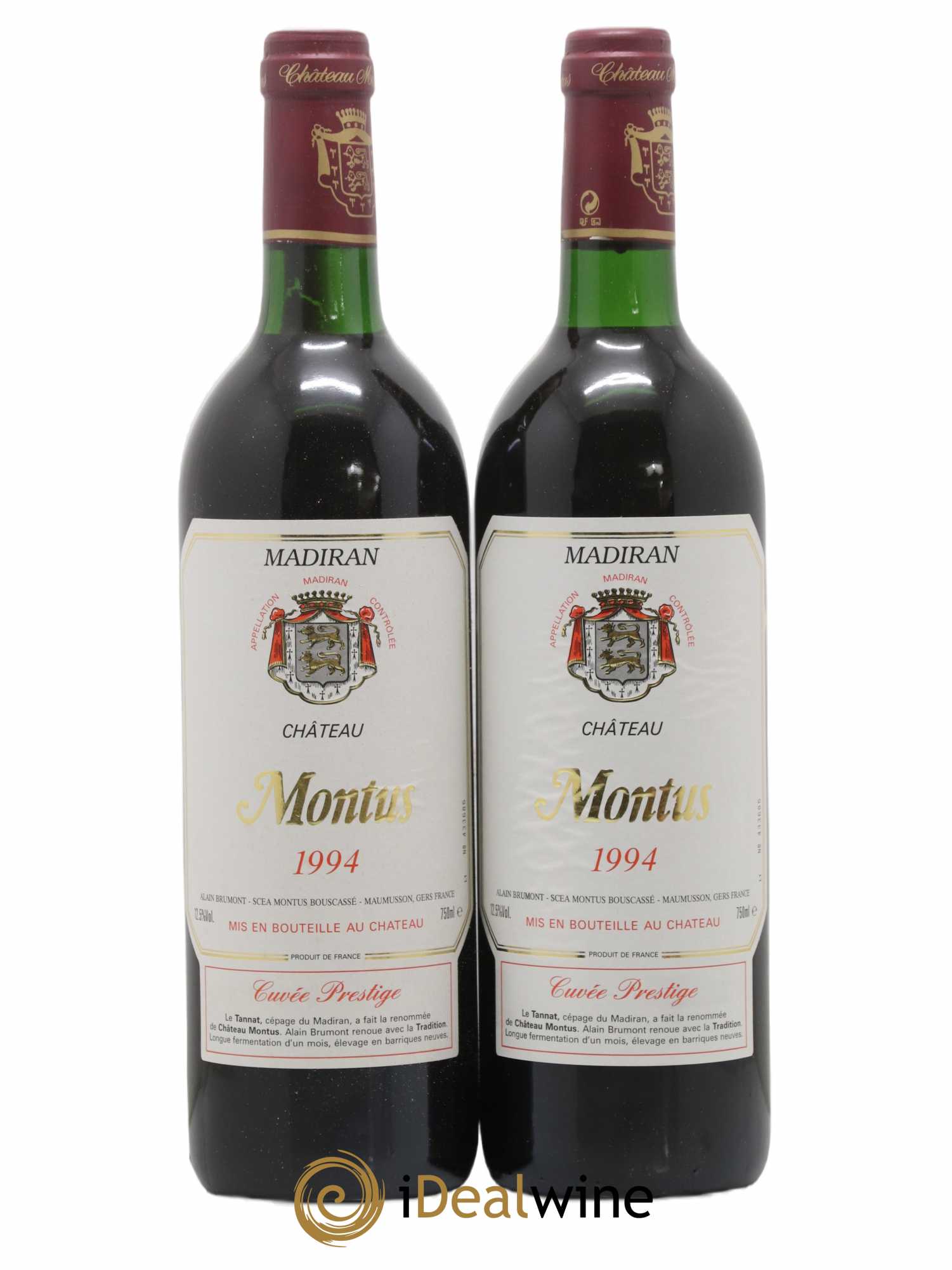 Madiran Château Montus Alain Brumont Cuvée Prestige 1994 - Lot de 2 bouteilles - 0