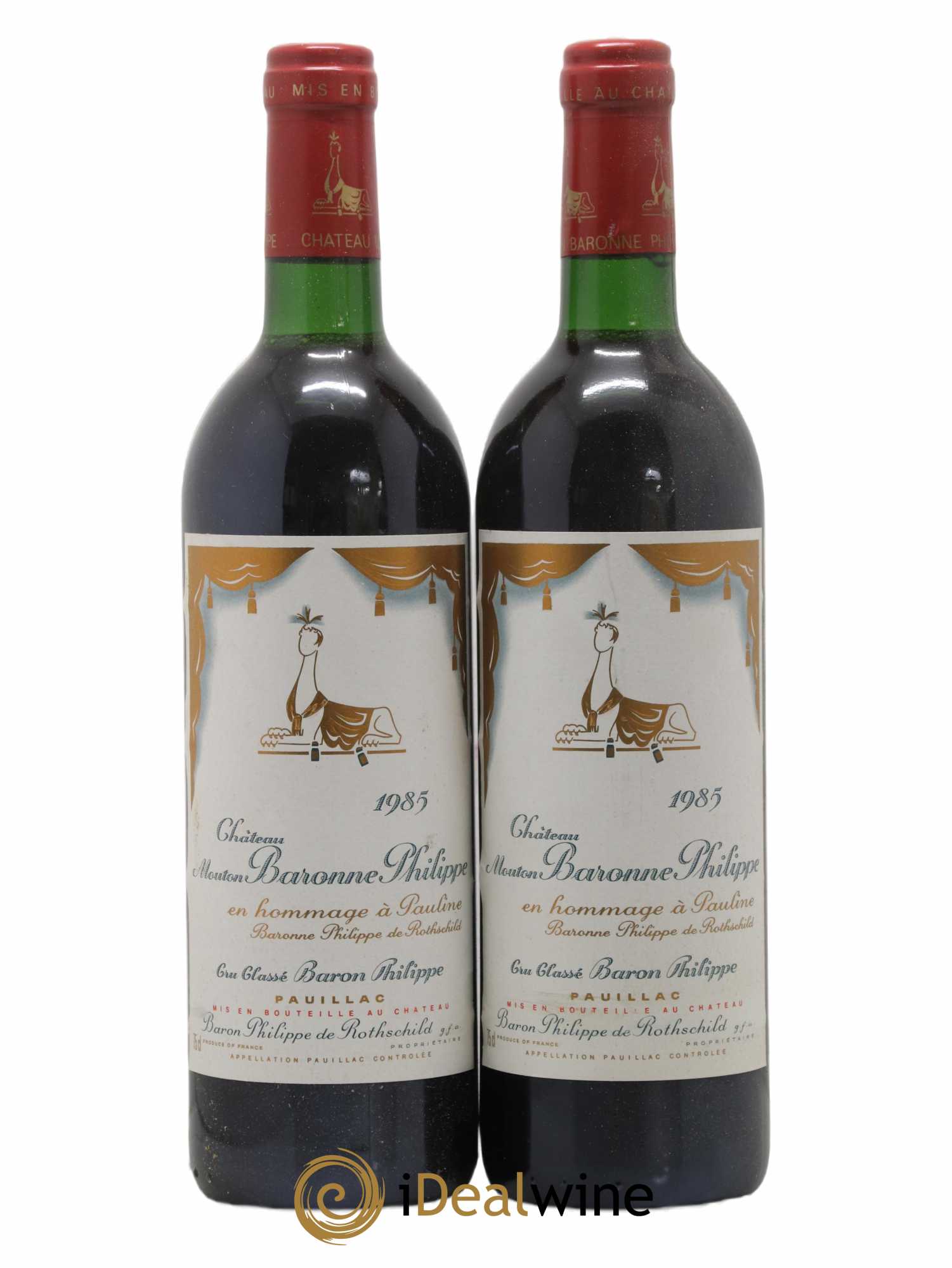 Château d' Armailhac - Mouton Baron(ne) Philippe 5ème Grand Cru Classé 1985 - Lot of 2 bottles - 0