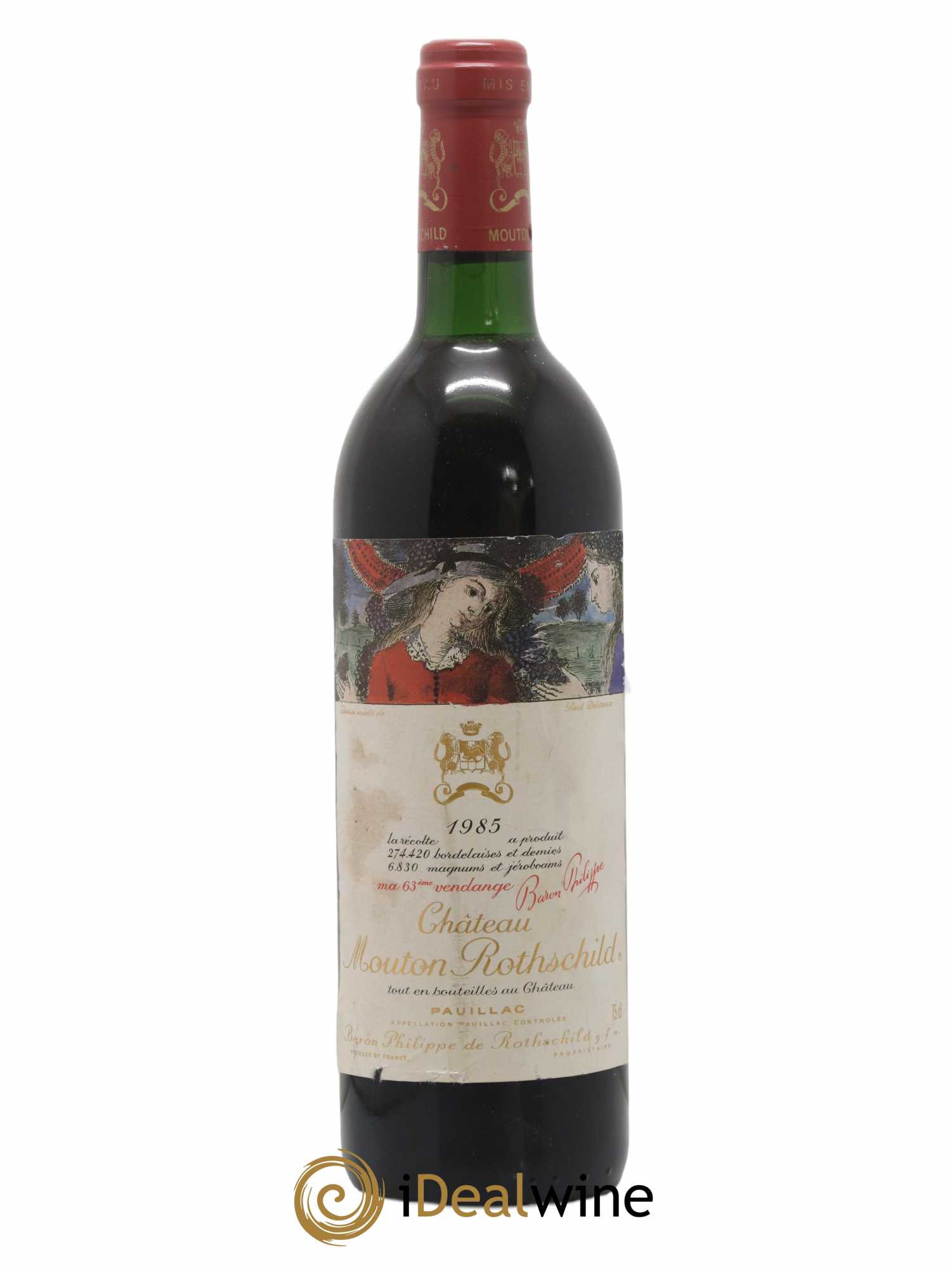 Château Mouton Rothschild 1er Grand Cru Classé 1985 - Lot de 1 bouteille - 0