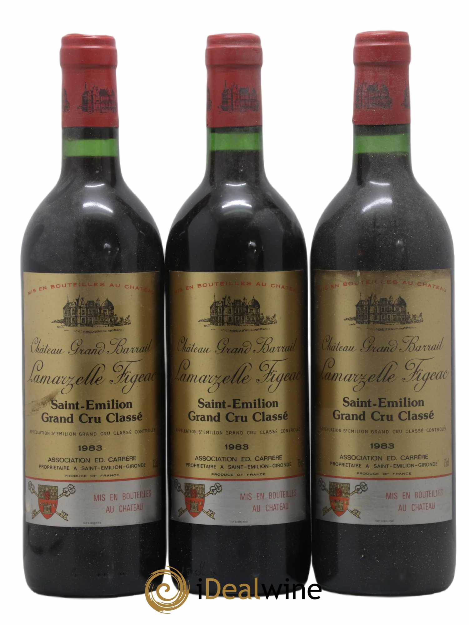 Château Grand Barrail Lamarzelle Figeac Grand Cru Classé 1983 - Lot de 3 bouteilles - 0