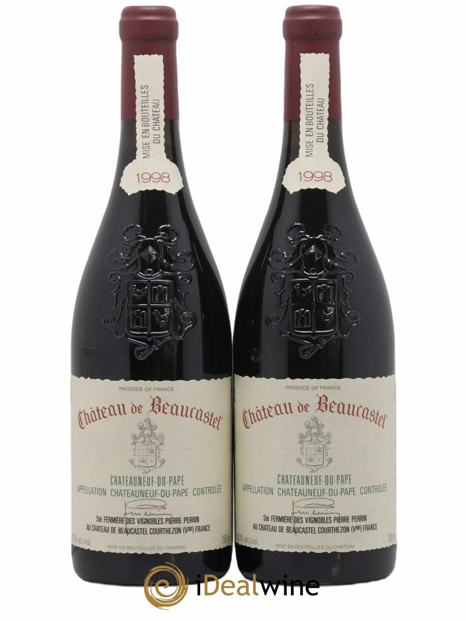Châteauneuf-du-Pape Château de Beaucastel Famille Perrin 1998 - Lot of 2 bottles - 0