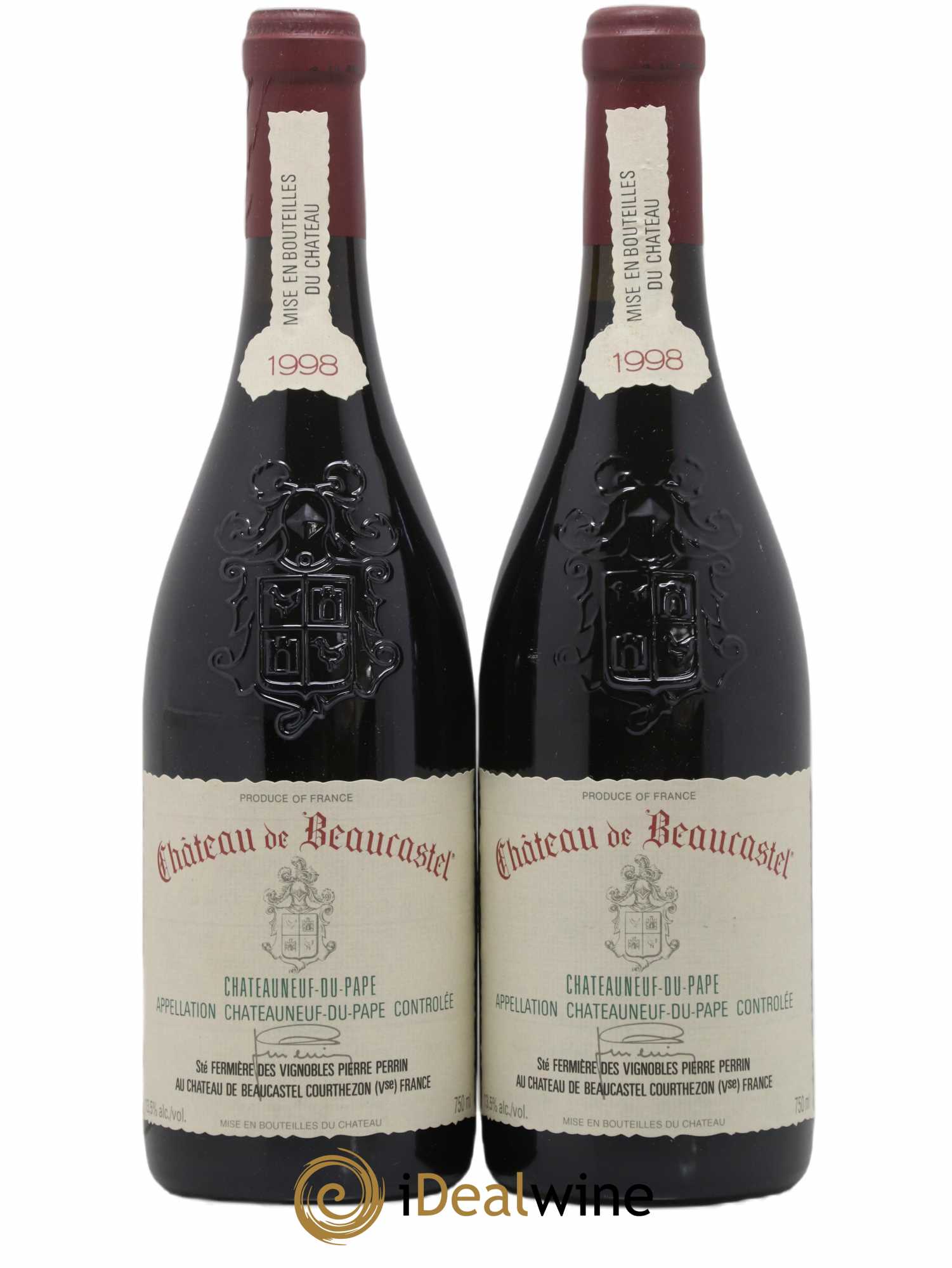 Châteauneuf-du-Pape Château de Beaucastel Famille Perrin 1998 - Lot de 2 bouteilles - 0