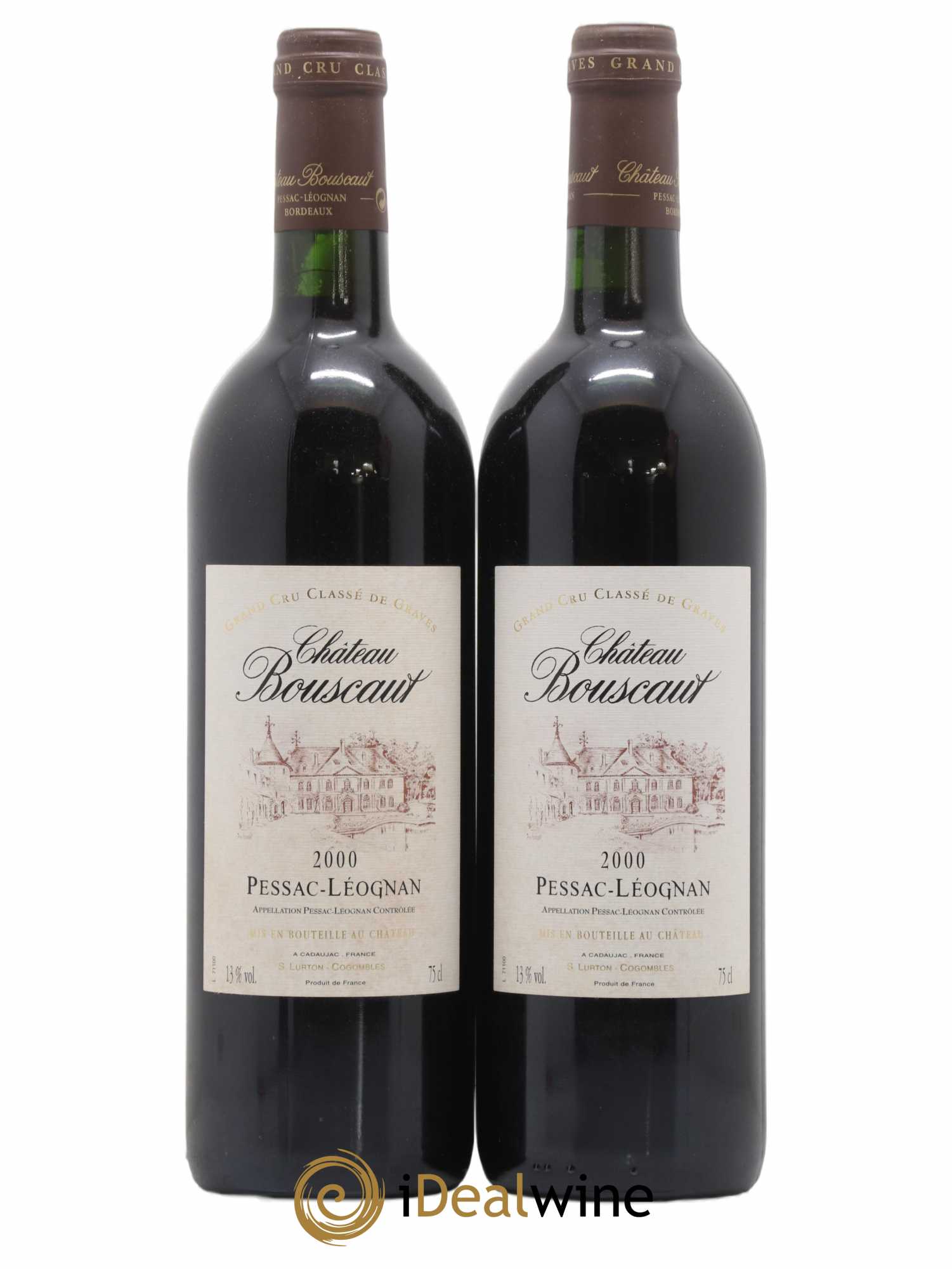 Château Bouscaut Cru Classé de Graves 2000 - Lot de 2 bouteilles - 0