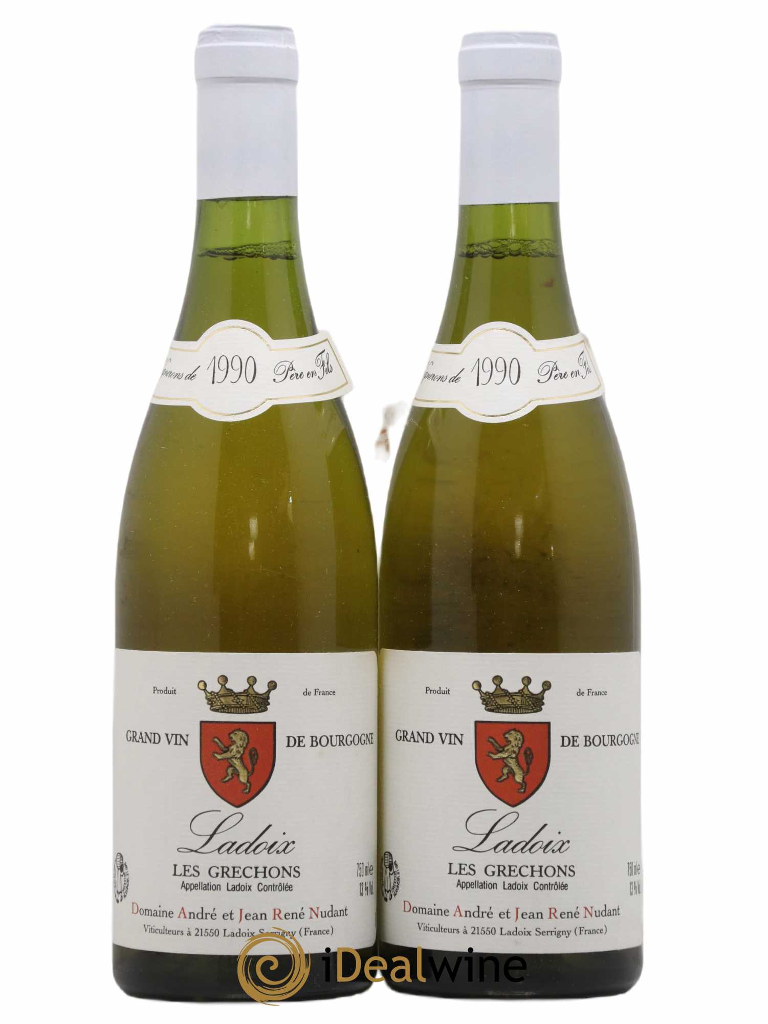 Ladoix Les Grechons Nudant 1990 - Posten von 2 Flaschen - 0